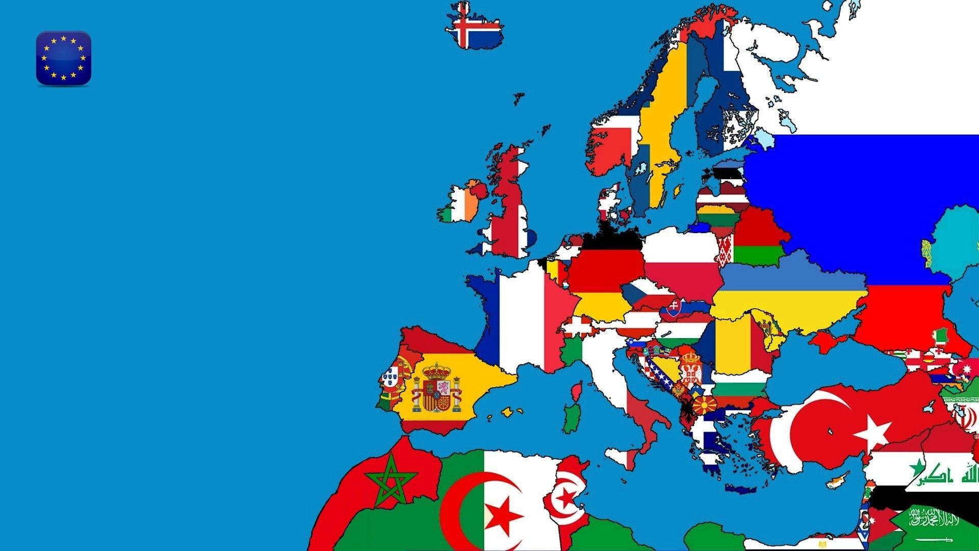 Wallpapers : illustration, sea, cartoon, flag, world, map, Europe