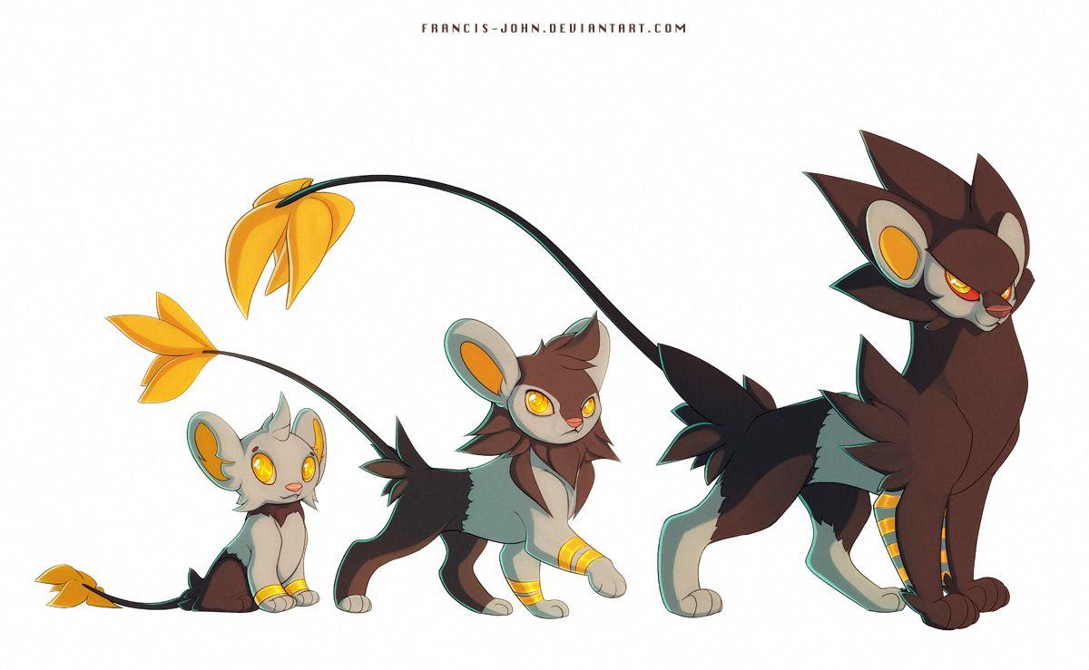 Shinx Luxio and Luxray by francis john