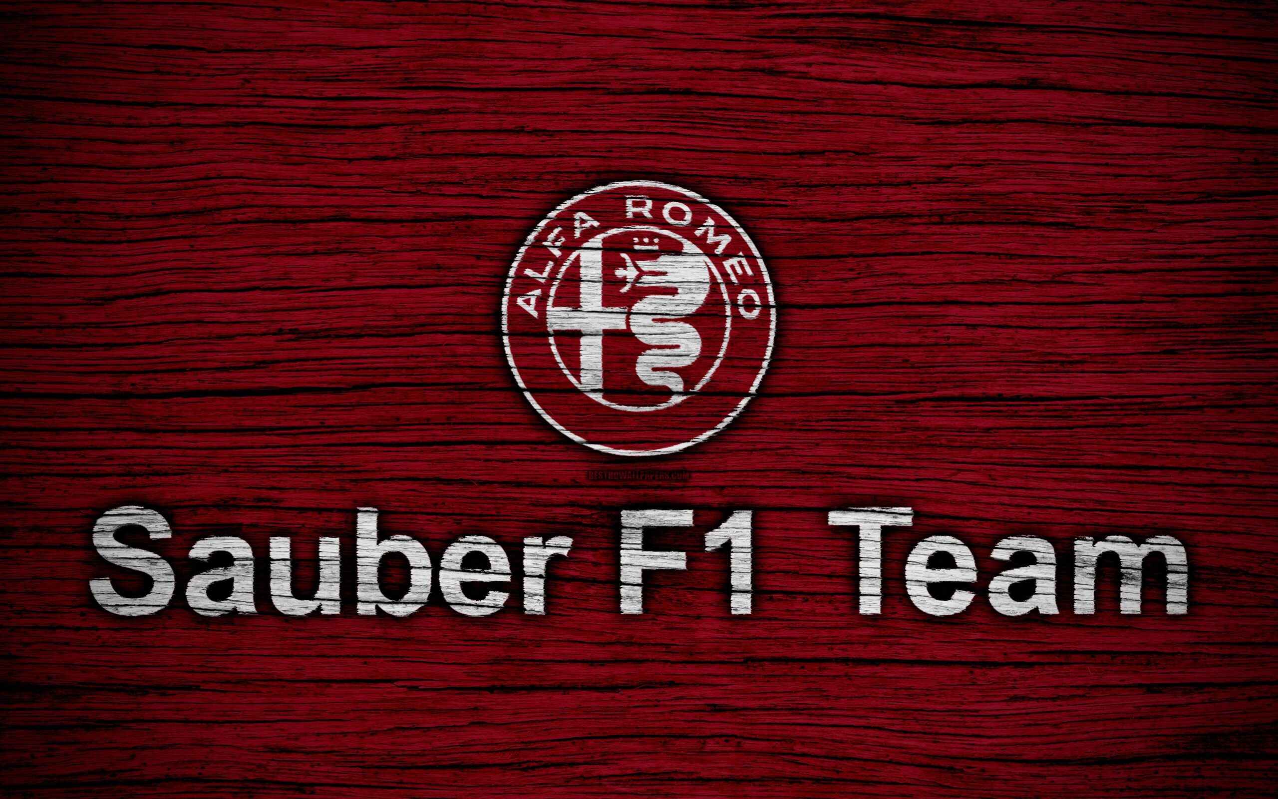 Download wallpapers Alfa Romeo Sauber F1 Team, 4k, logo, F1 teams