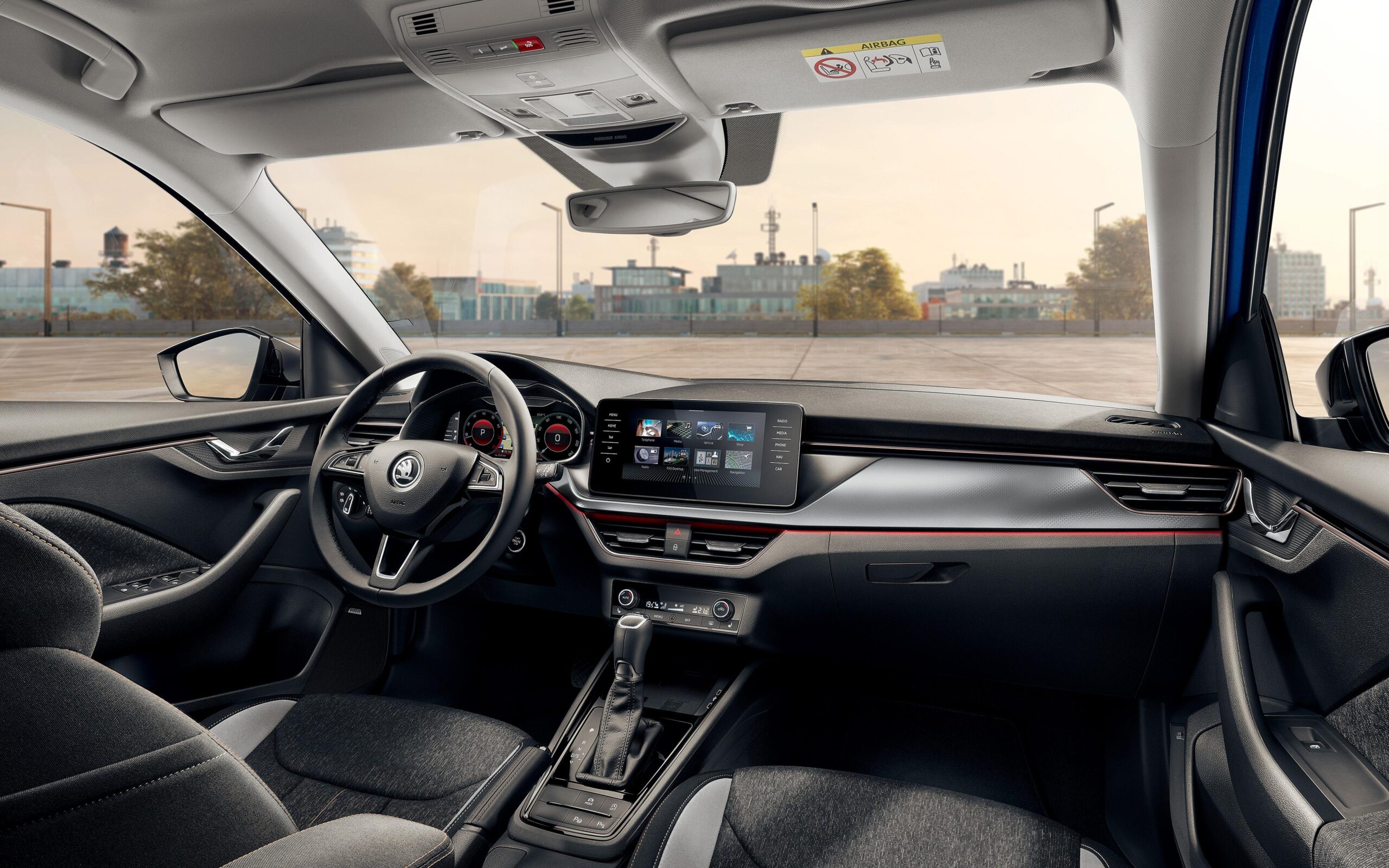 Download wallpapers 2019, Skoda Scala, interior, 4k, view inside