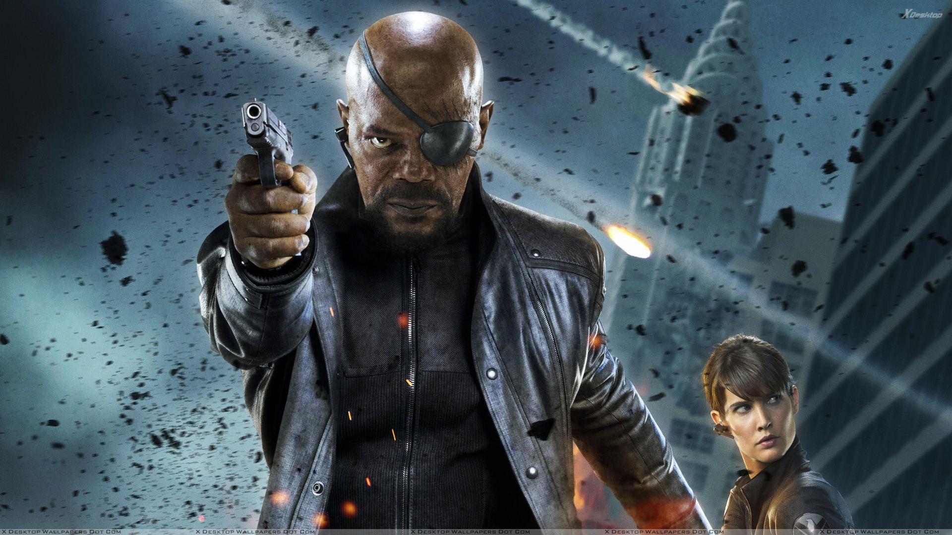 The Avengers – Samuel L. Jackson As Nick Fury Gun In Hand Wallpapers