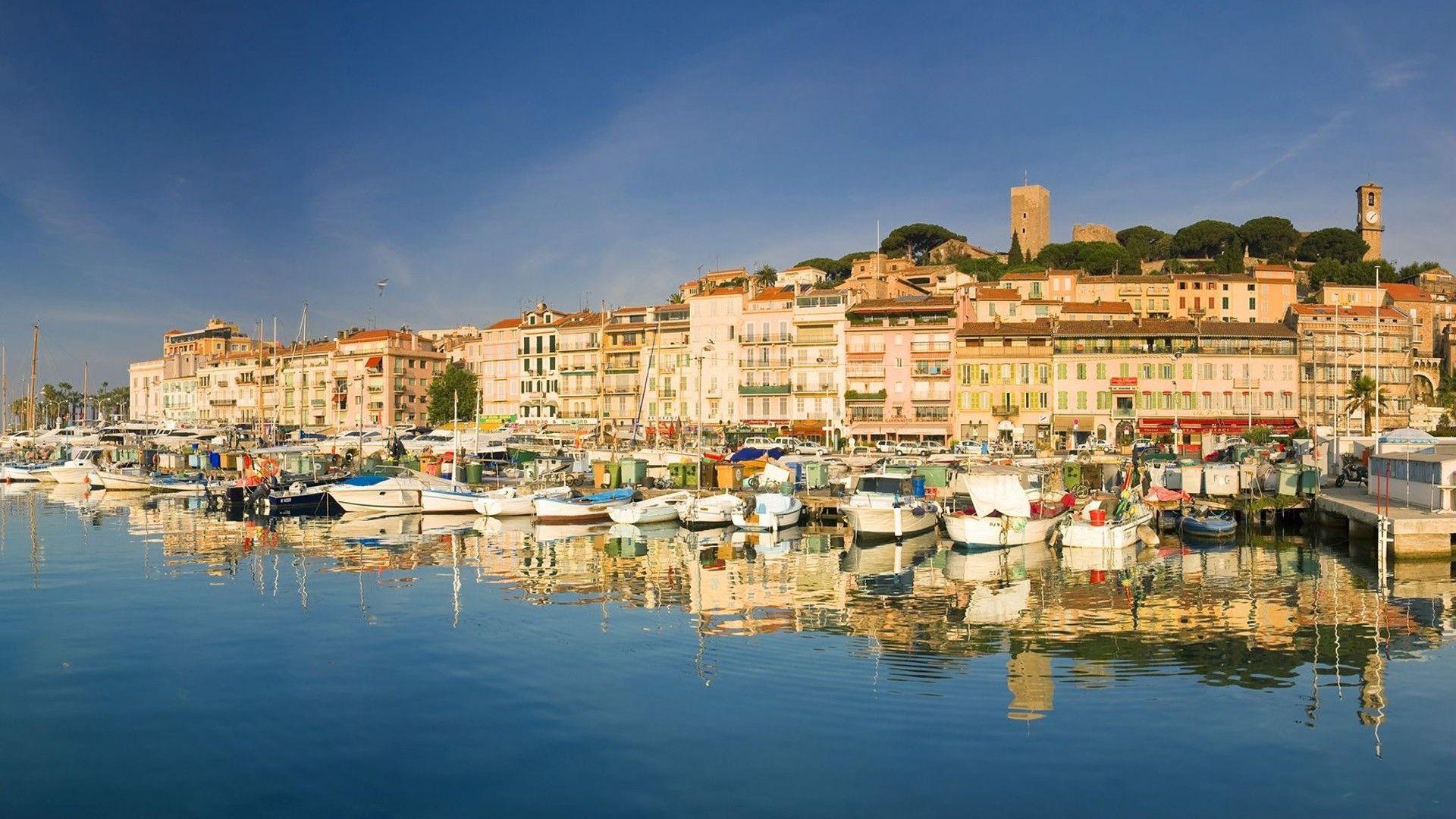 Yachts at coast in Cannes, France wallpapers and image