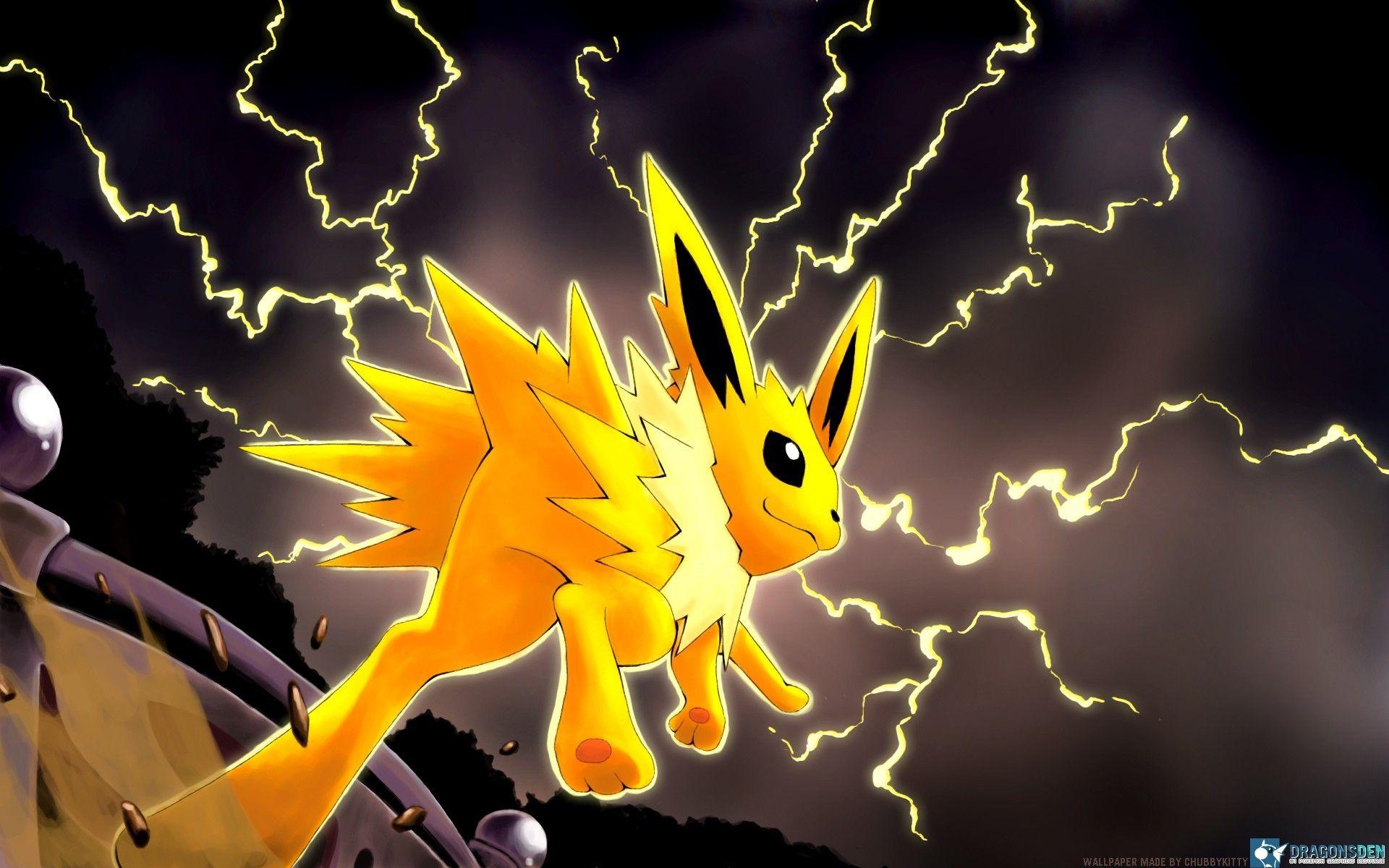 pokemon video games storm anime jolteon lighting jump game