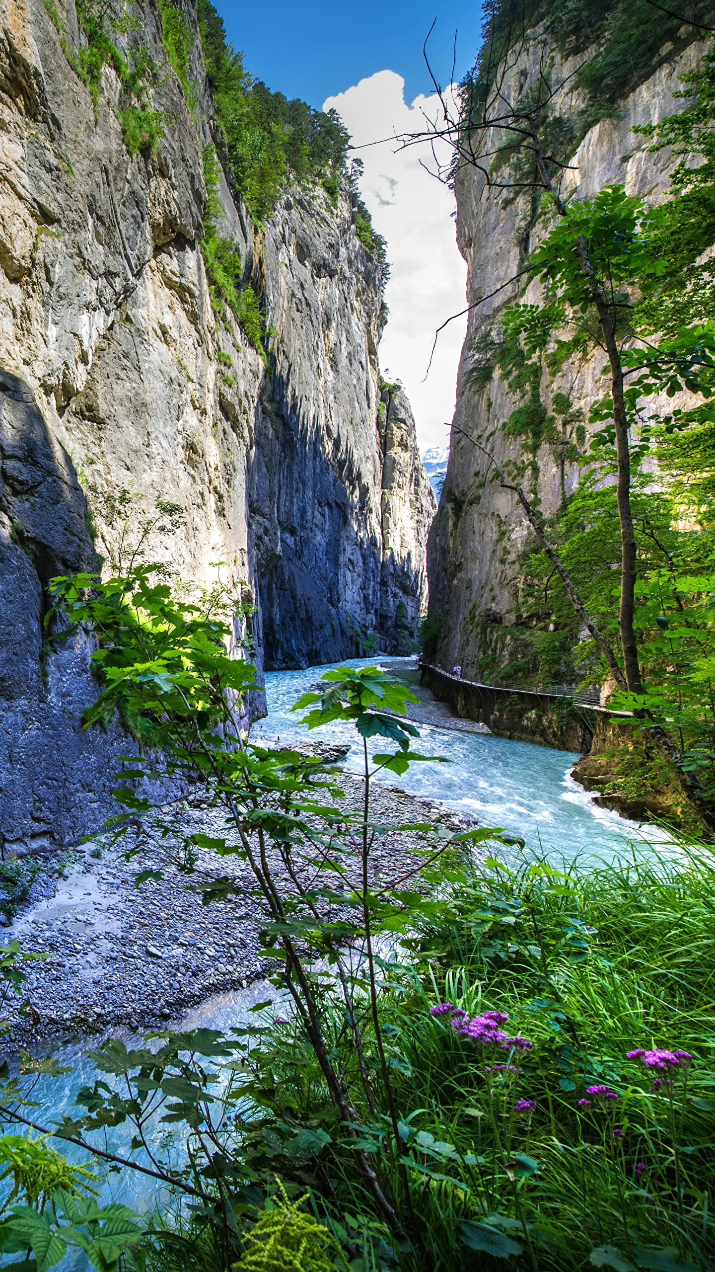 Wallpapers Bern Switzerland Aareschlucht Rock Nature