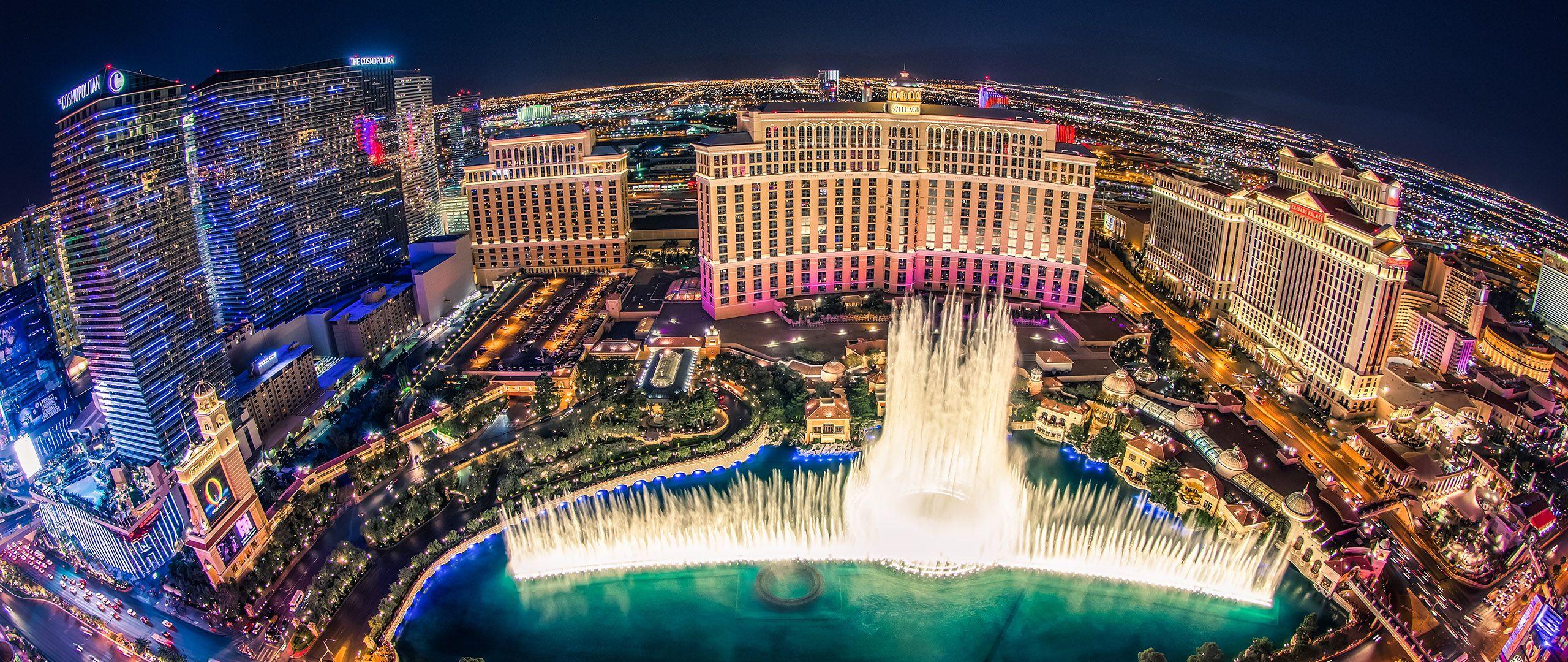 Bellagio Hotel Las Vegas Fountain Show Top View Wallpapers