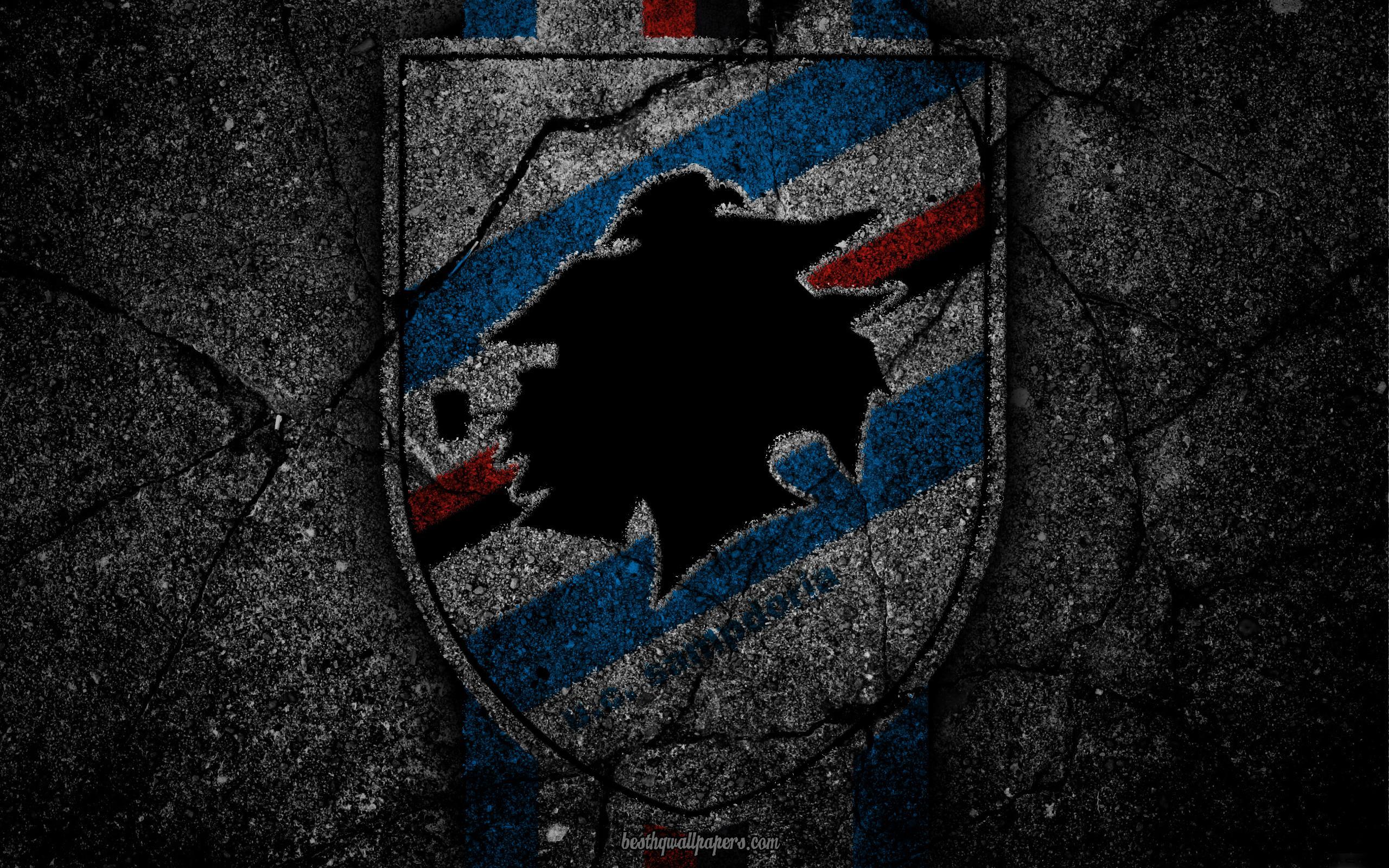 Download wallpapers Sampdoria, logo, art, Serie A, soccer, football