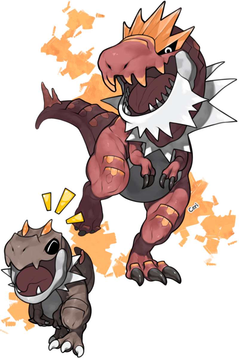 Tyrunt looks so happy and naughty, LOL … tyrunt, tyrantrum