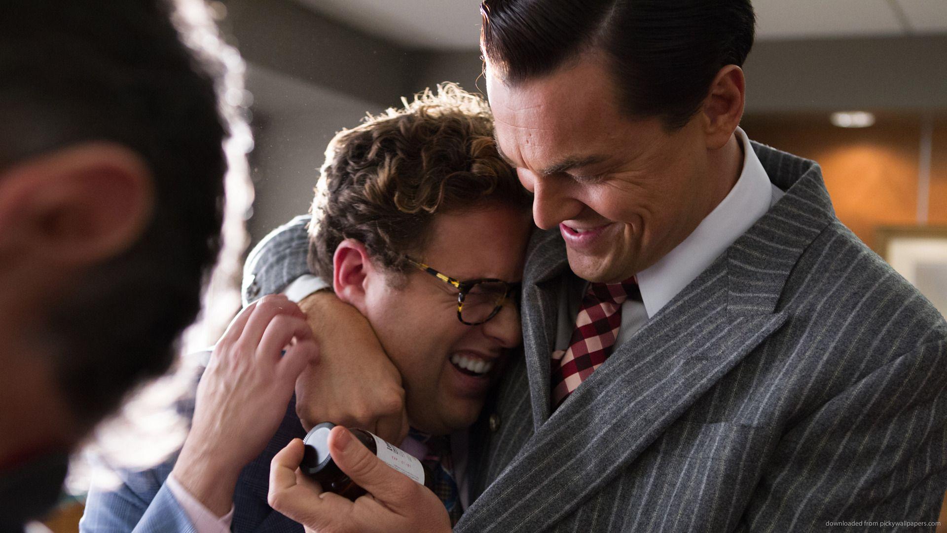 Download Leonardo DiCaprio Hugs Jonah Hill Wallpapers