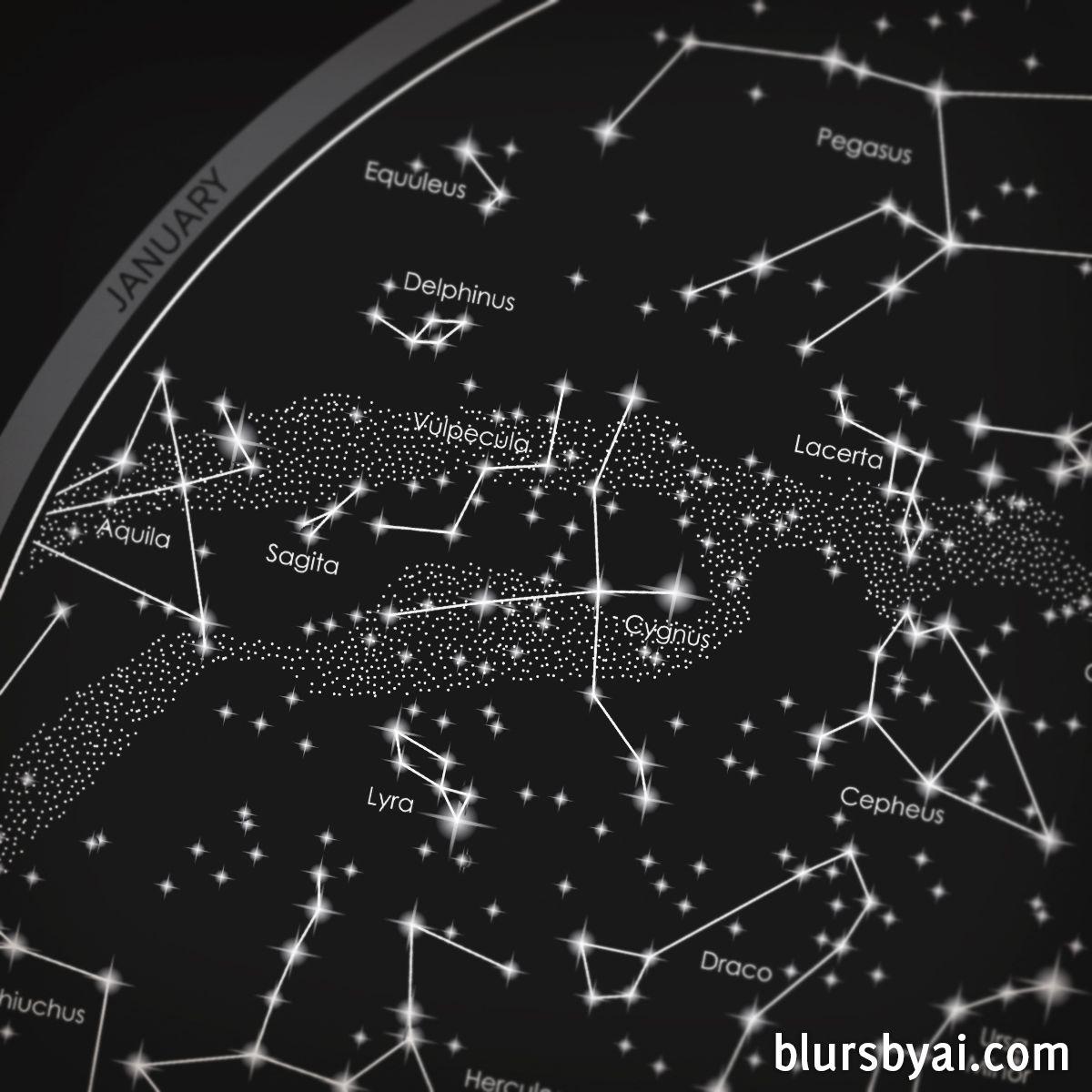 Maps of the sky with constellations – blursbyai