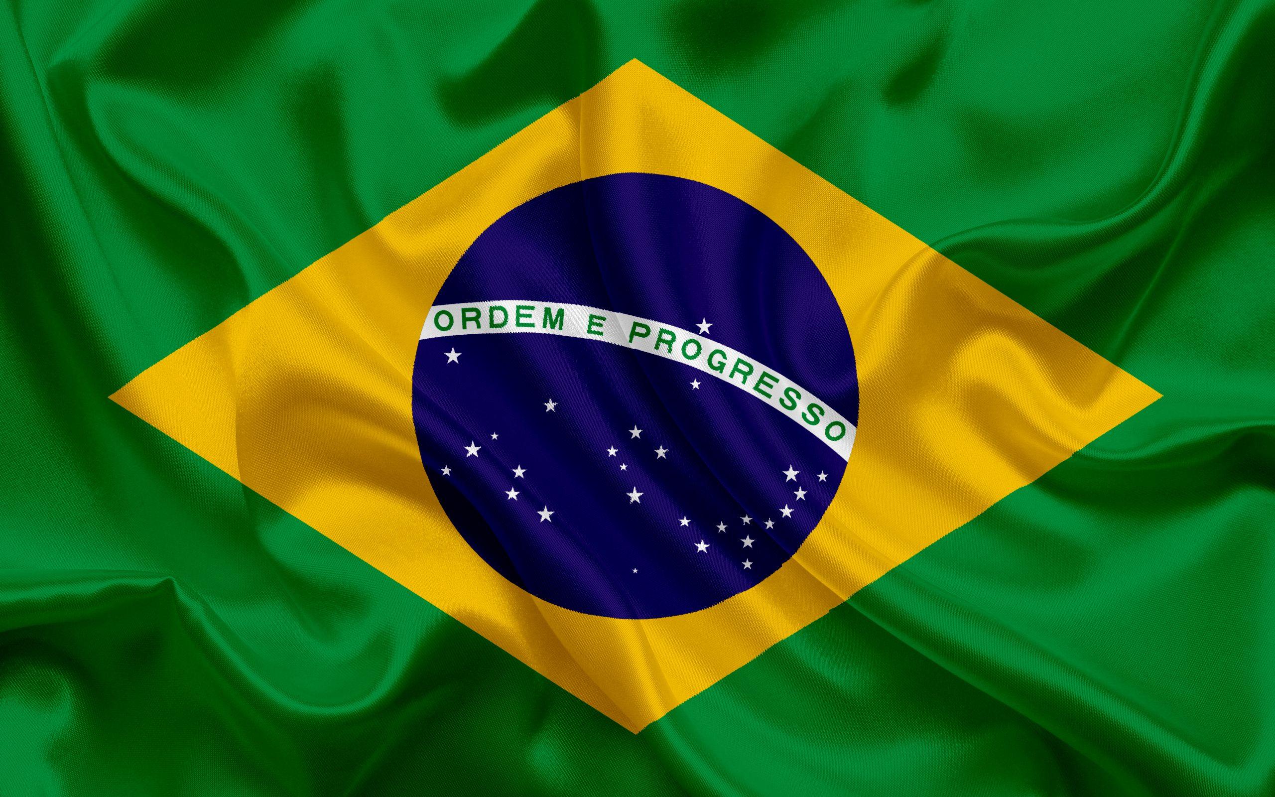 Download wallpapers Brazilian flag, Brazil, South America, silk