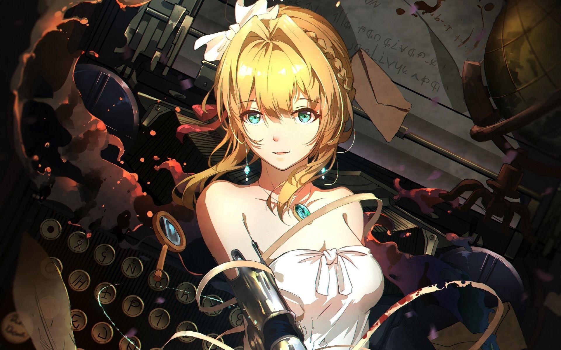 Downaload Beautiful, Violet Evergarden, Blonde Anime Girl