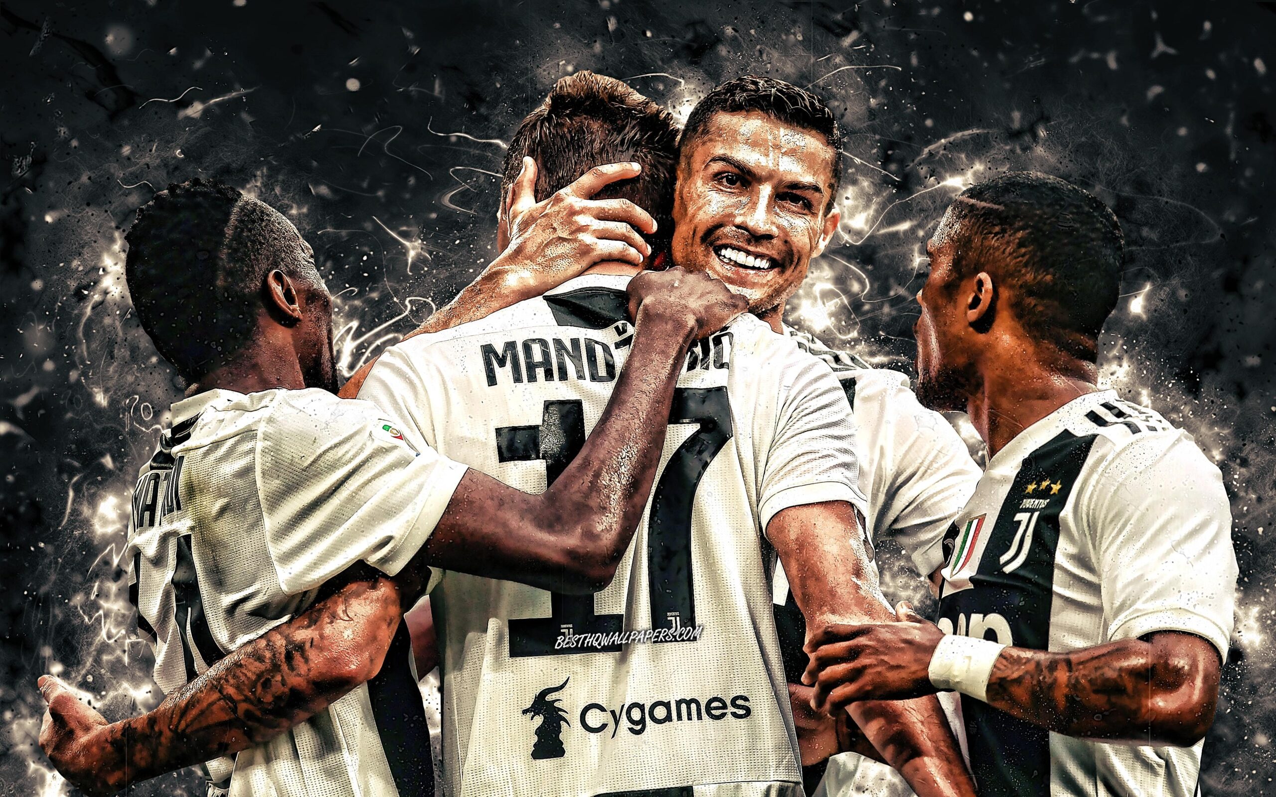 Download wallpapers 4k, Blaise Matuidi, Mario Mandzukic, Cristiano