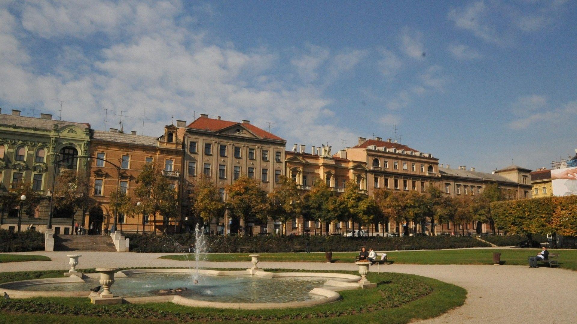 Download Wallpapers Europe, Croatia, Zagreb fountain