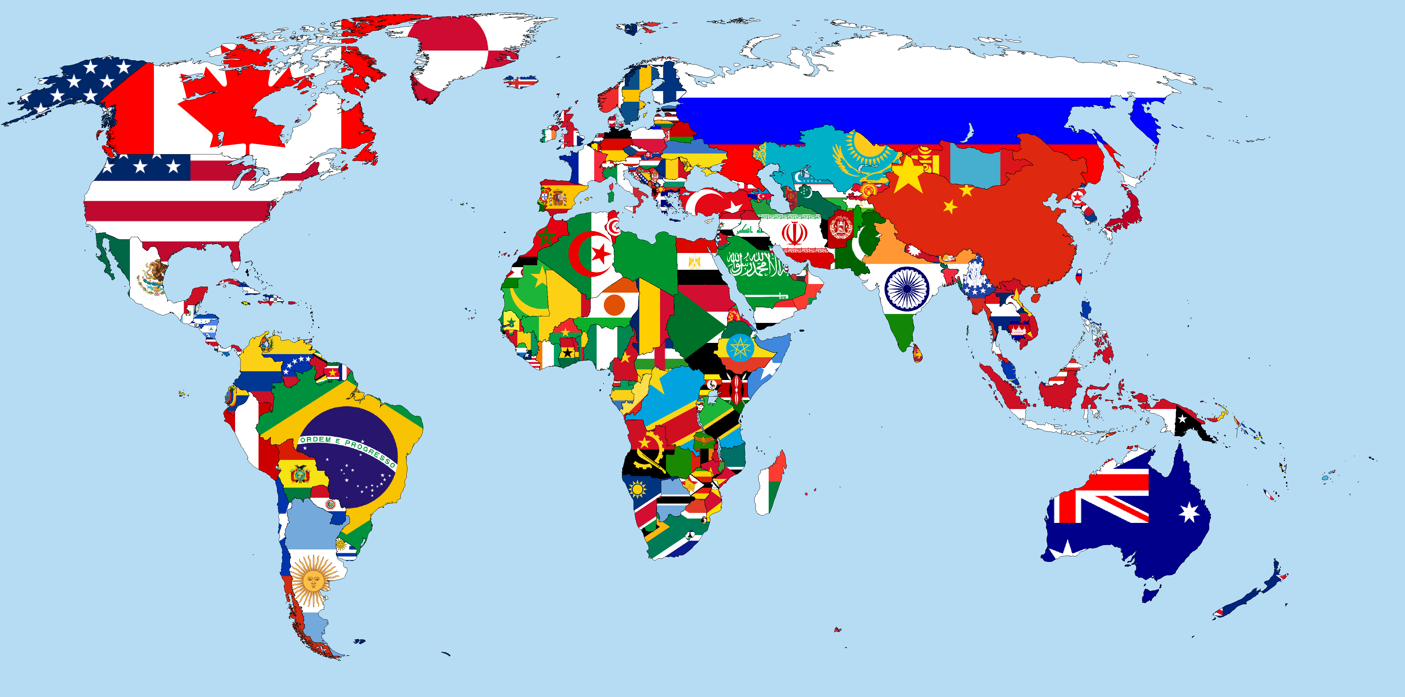 a cool world map with flags