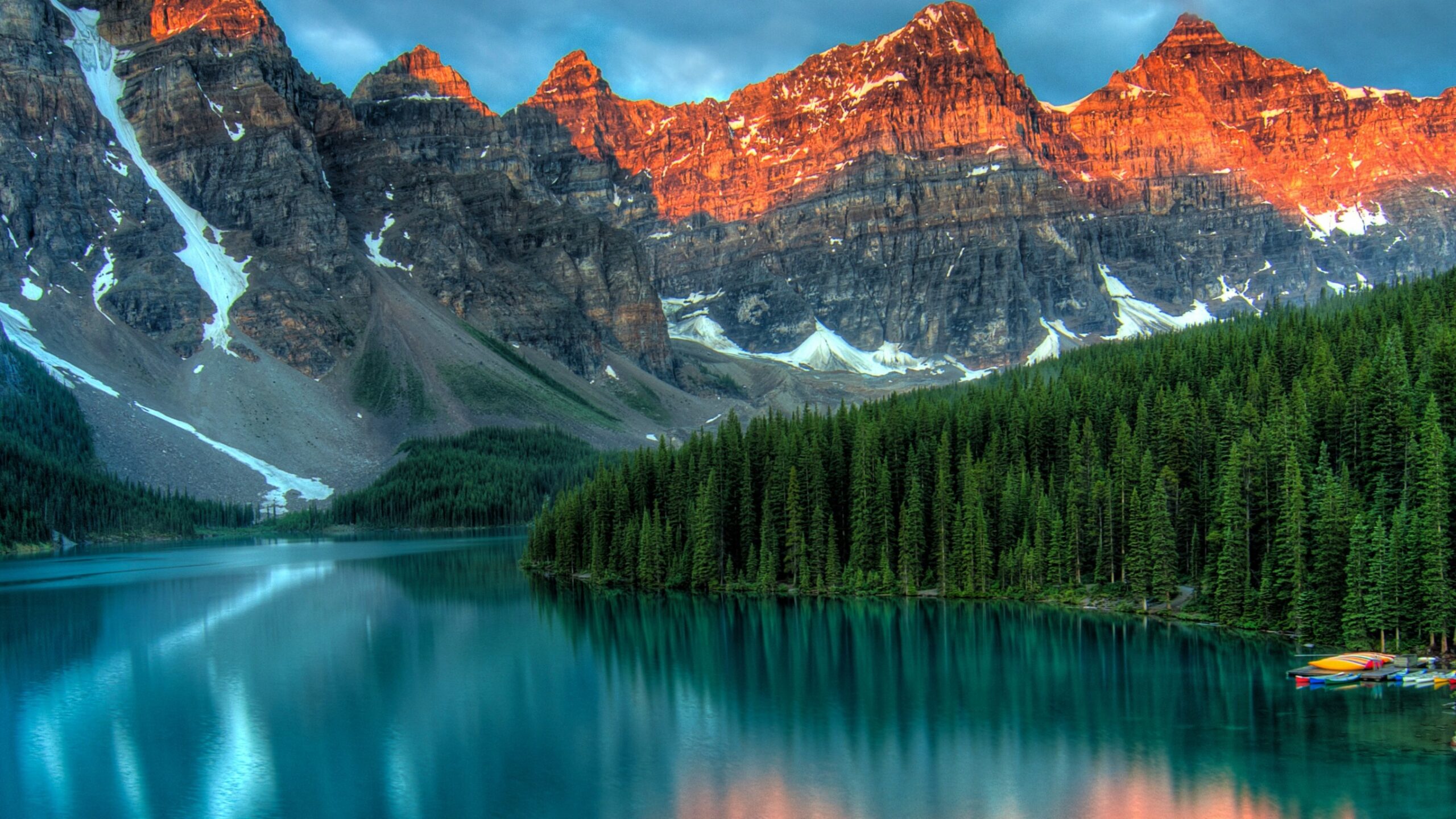 Wallpapers Moraine Lake, Banff, Canada, mountains, forest, 4k, Nature