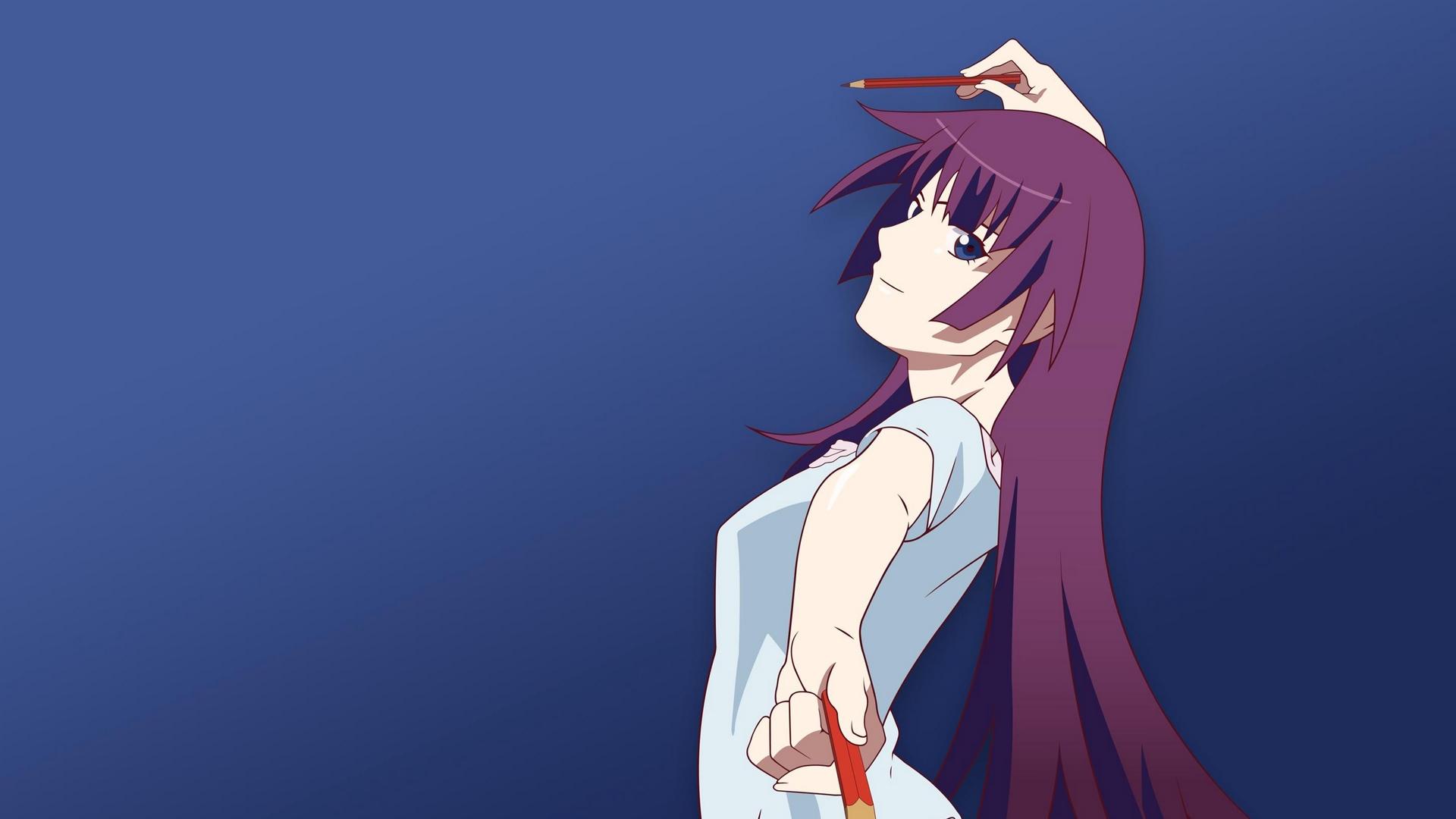 Download wallpapers senjougahara hitagi, monogatari series