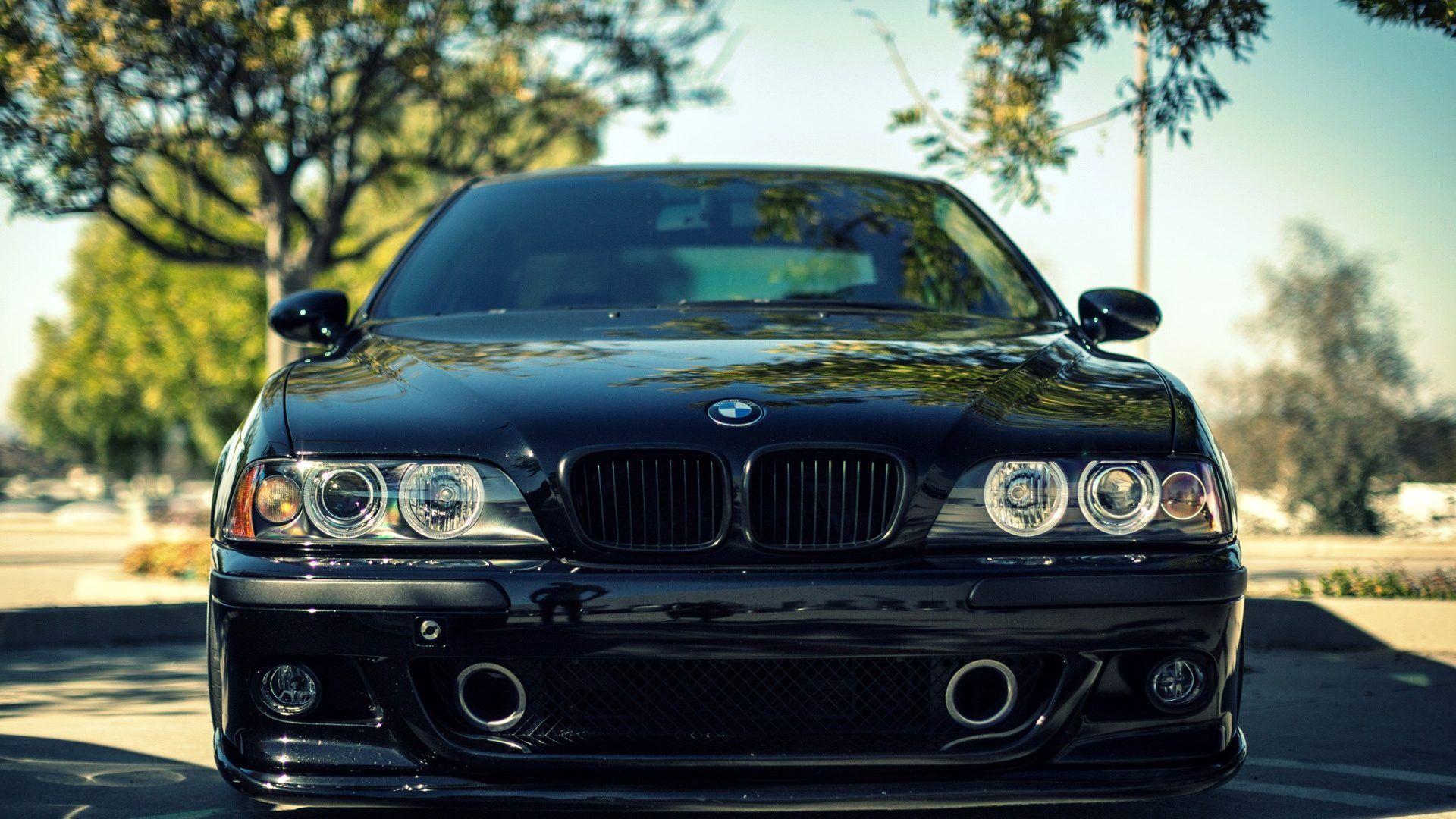 BMW M5 E39 black car front view 4k HD wallpapers