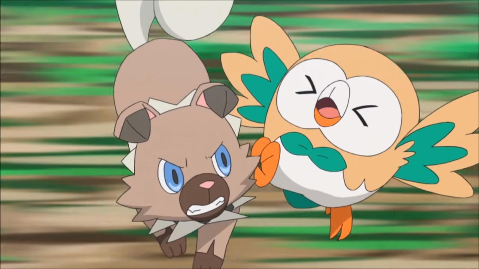 Rockruff attacks Rowlet Blank Template