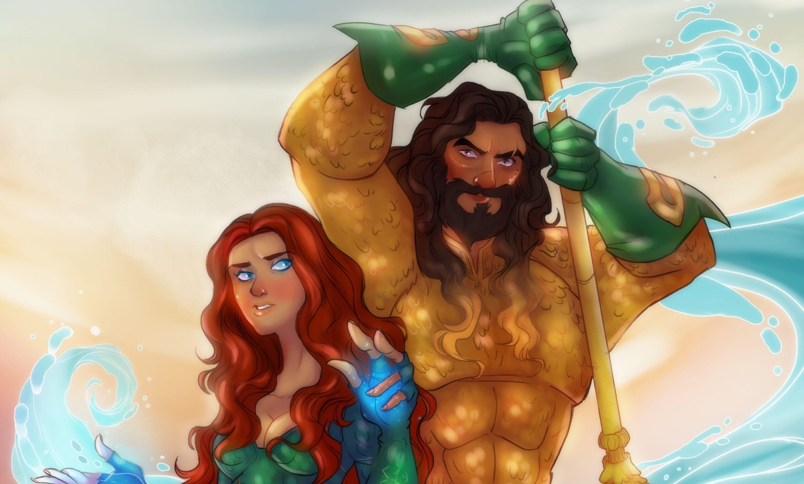 Aquaman And Mera Artwork, HD Superheroes, 4k Wallpapers, Image