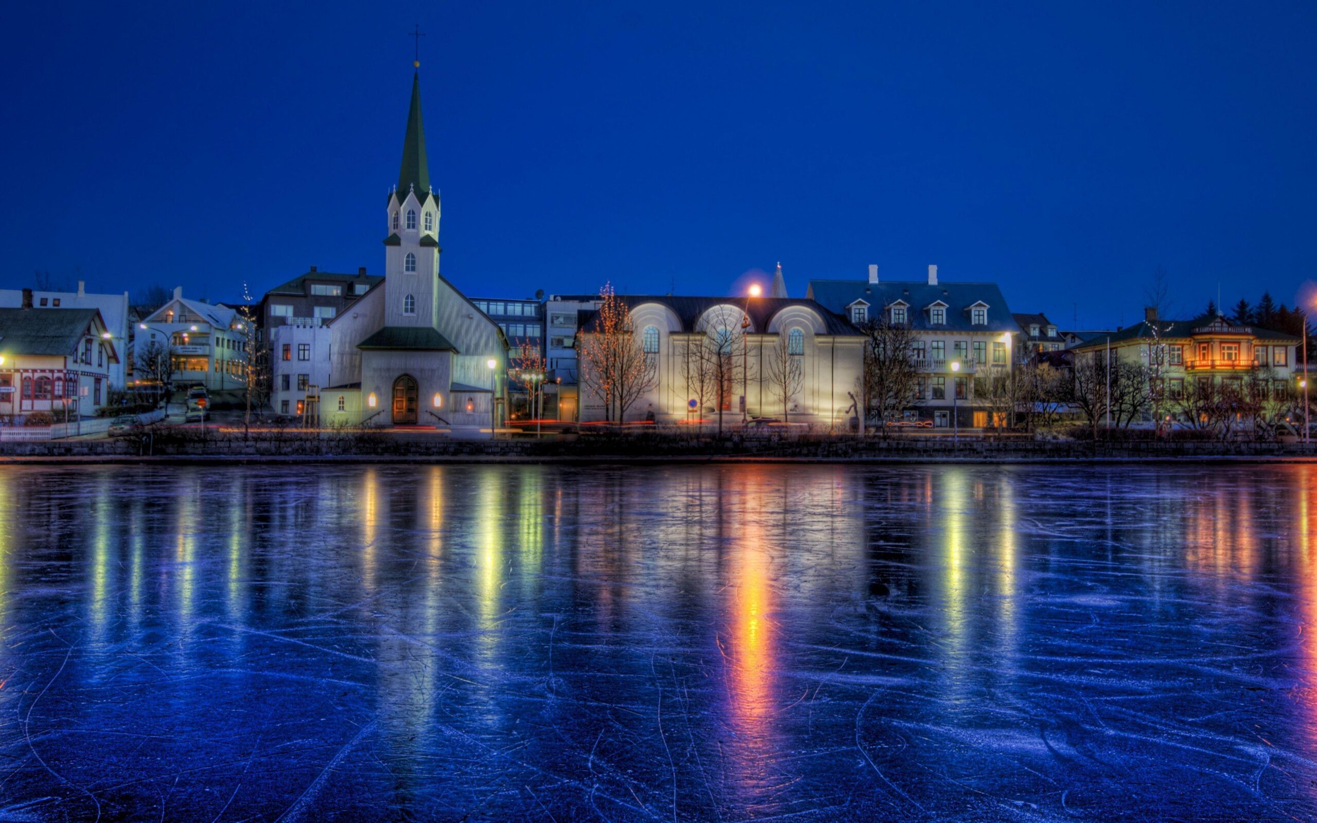 Download Wallpapers Winter, Iceland, Ice, Reykjavik, Hdr