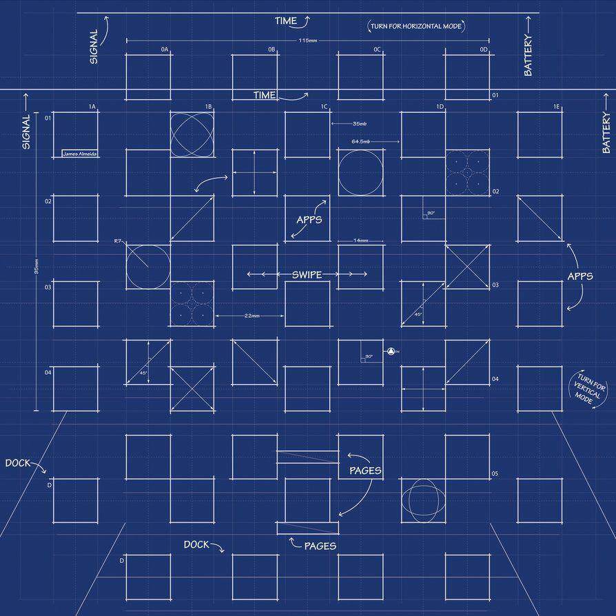 iPad 3 Blueprint Wallpapers by MrDUDE42