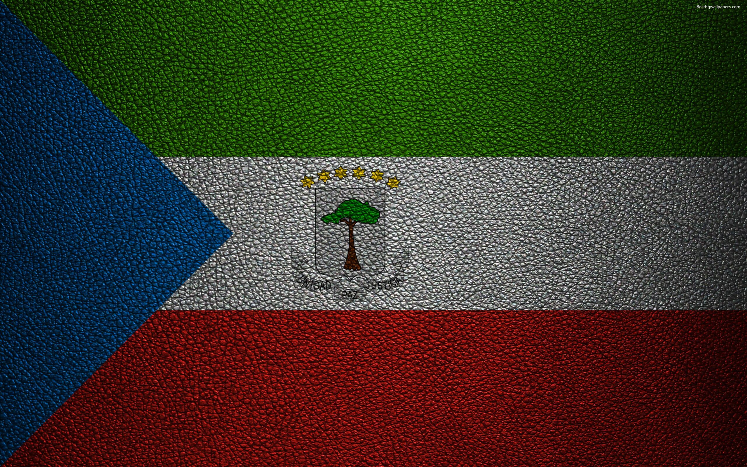 Download wallpapers Flag of Equatorial Guinea, Africa, 4k, leather