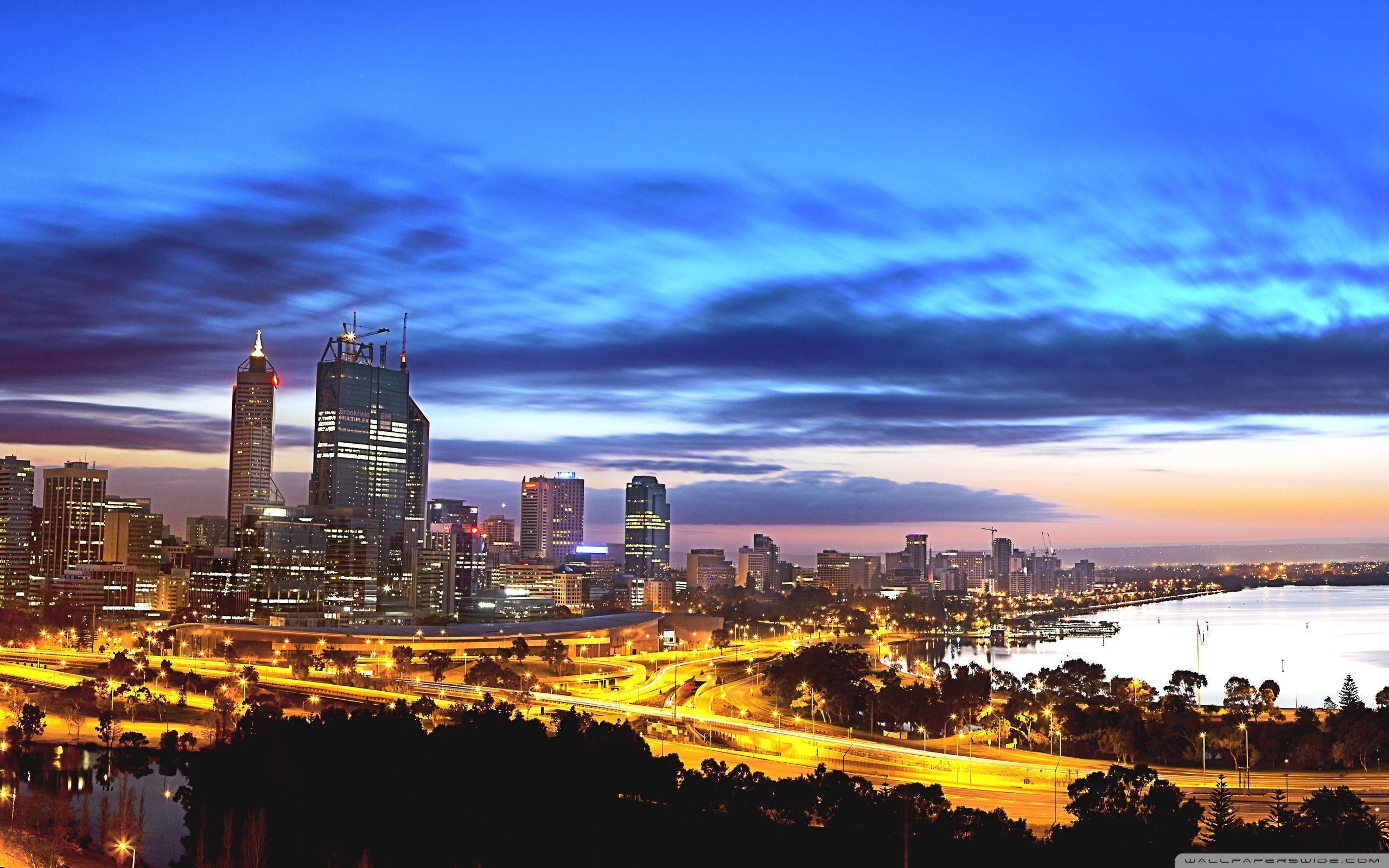 Perth At Night HD desktop wallpapers : High Definition : Fullscreen