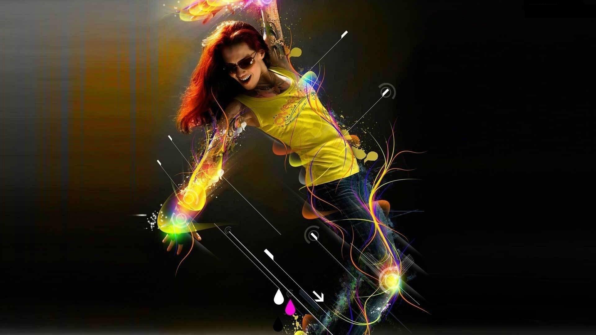 Women music dance hip hop urban females manipulation wallpapers