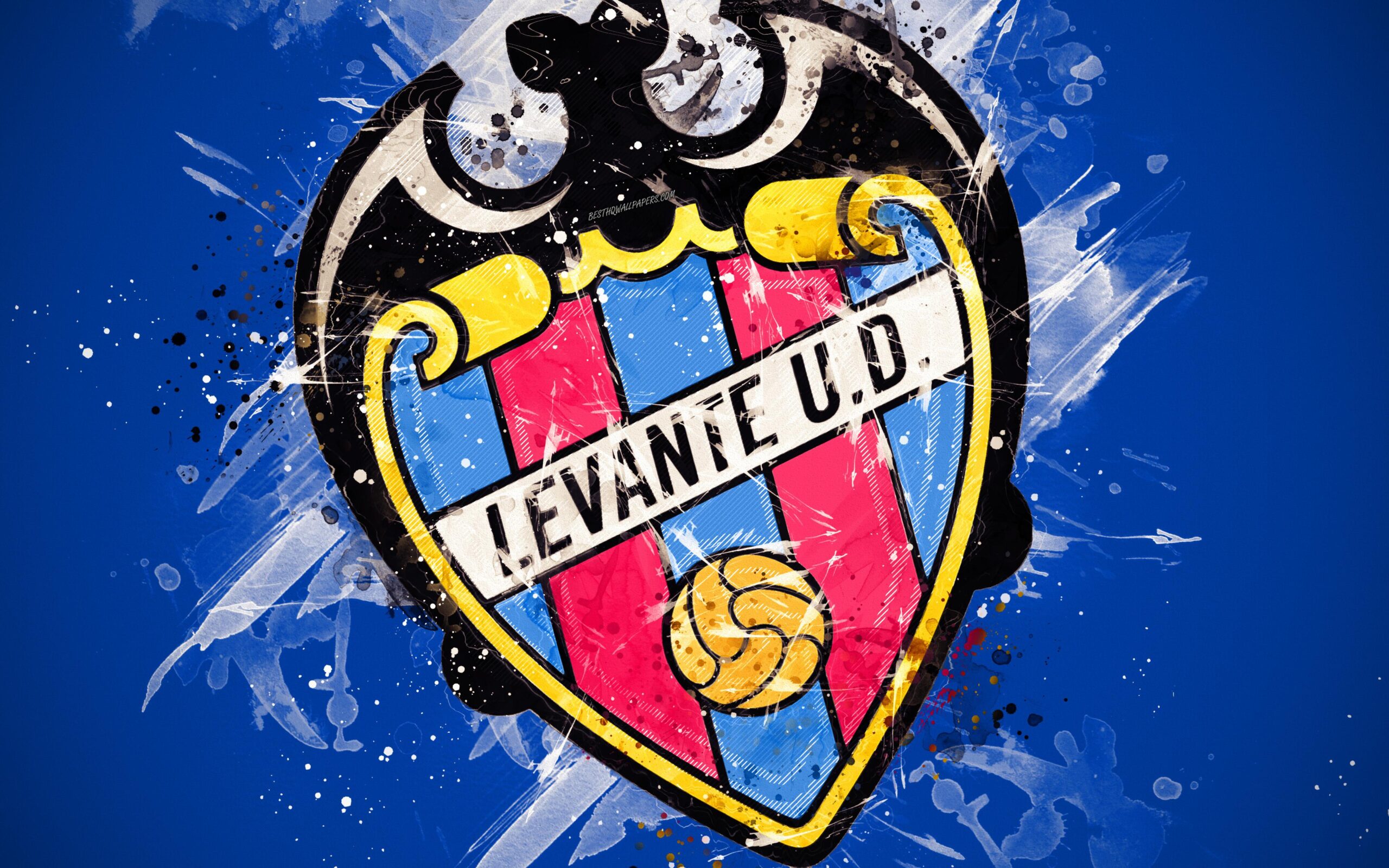 Download wallpapers Levante UD, 4k, paint art, creative, Spanish