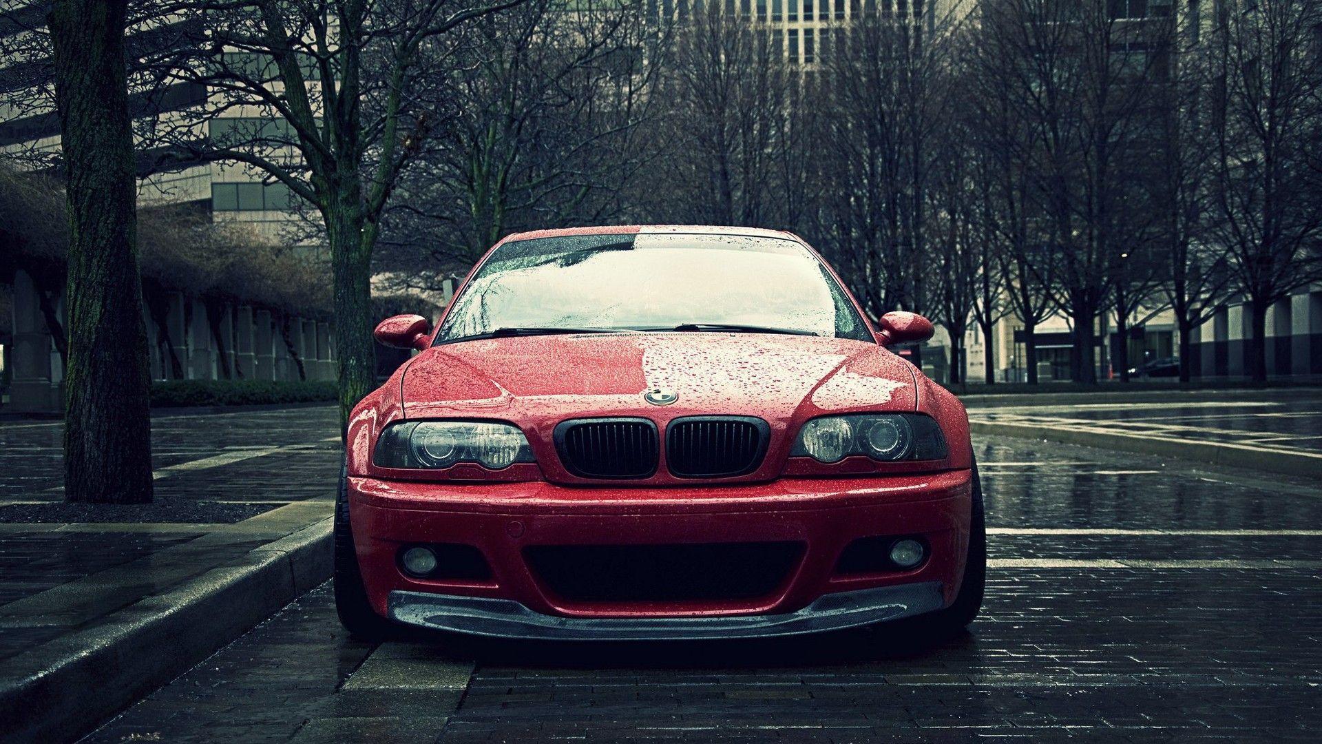 BMW trees rain cars tuning tuned stance Bmw m3 e46