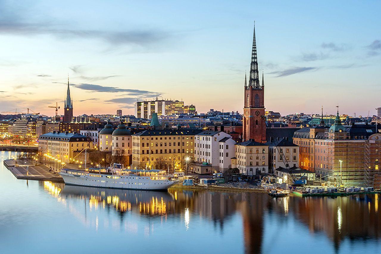 Wallpapers Sweden Houses Rivers Stockholm Cities Image