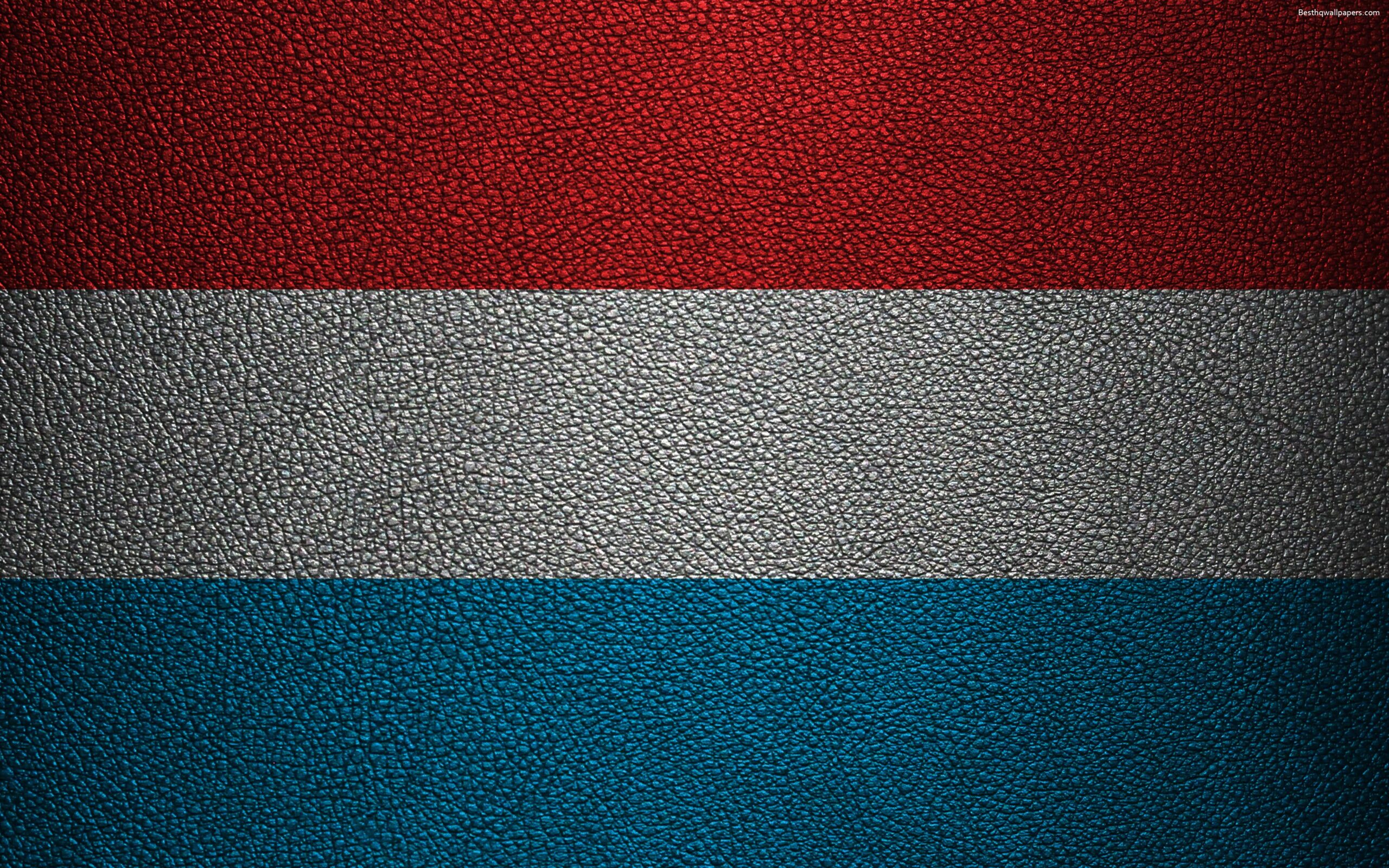 Download wallpapers Flag of Luxembourg, 4k, leather texture