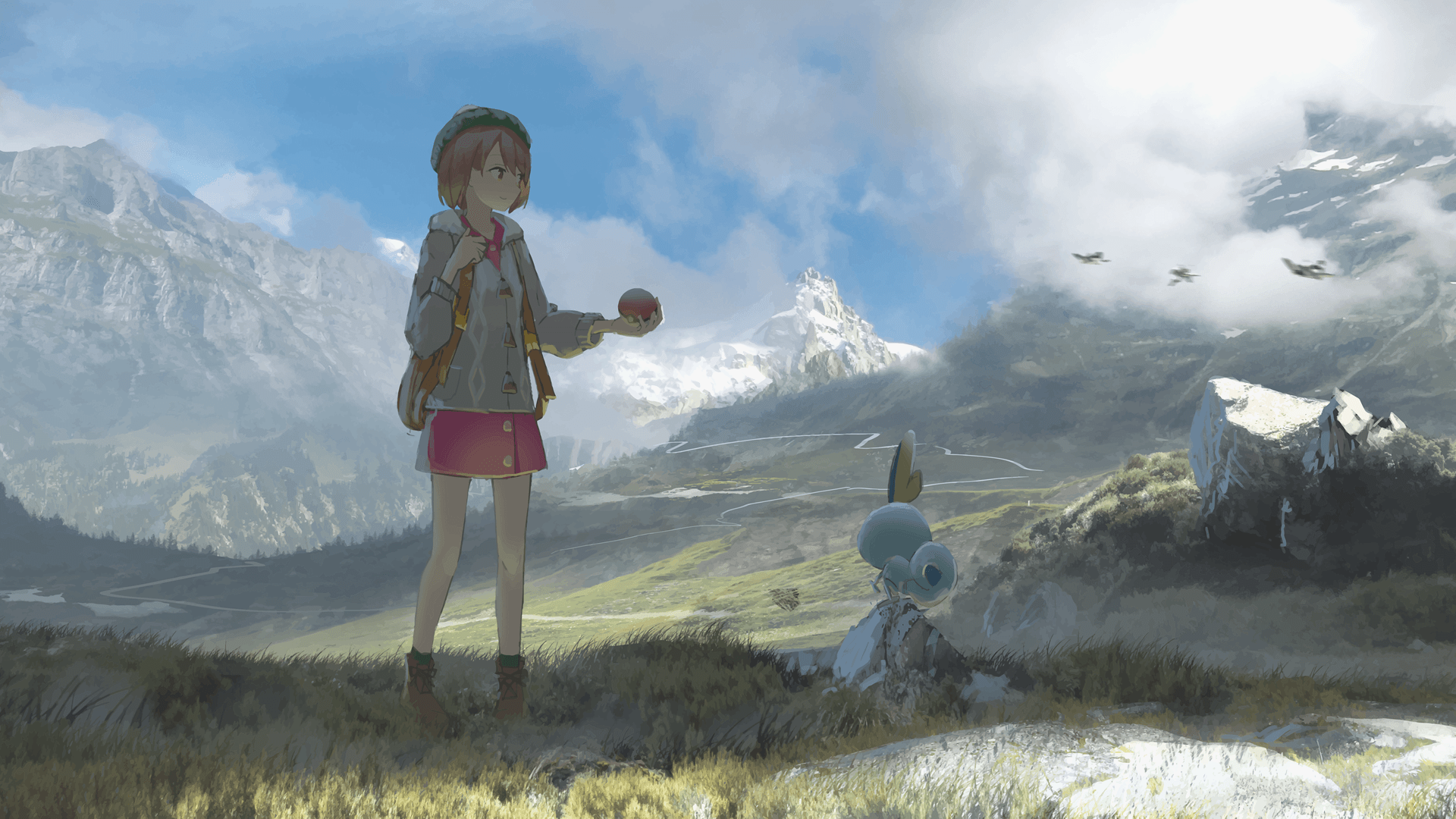 Wallpaper: In the Galar Mountains with Sobble