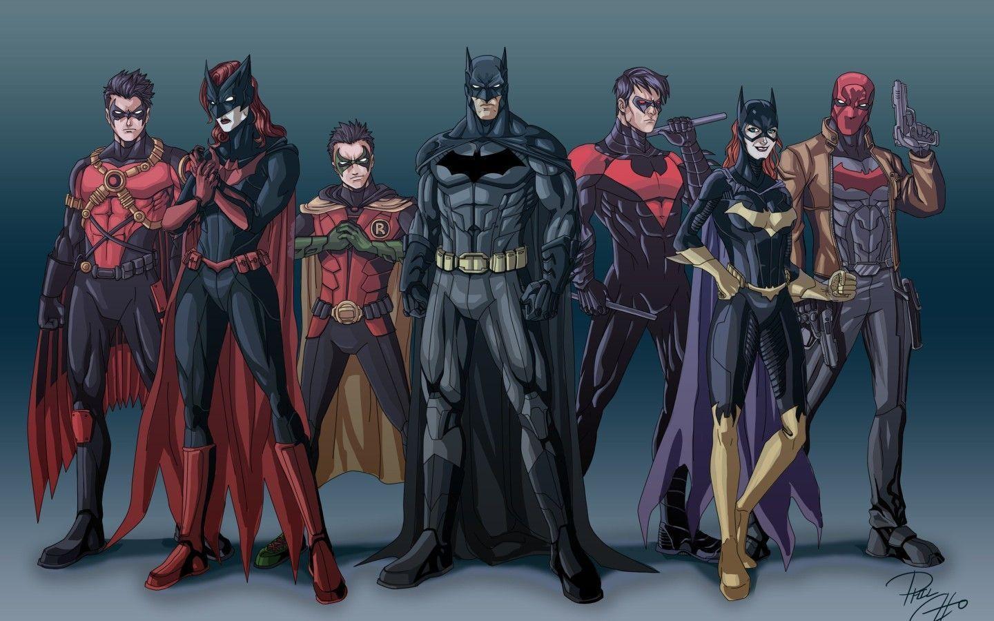 DC Comics Batman, Robin, Batwoman, Justice League, Nightwing, Red