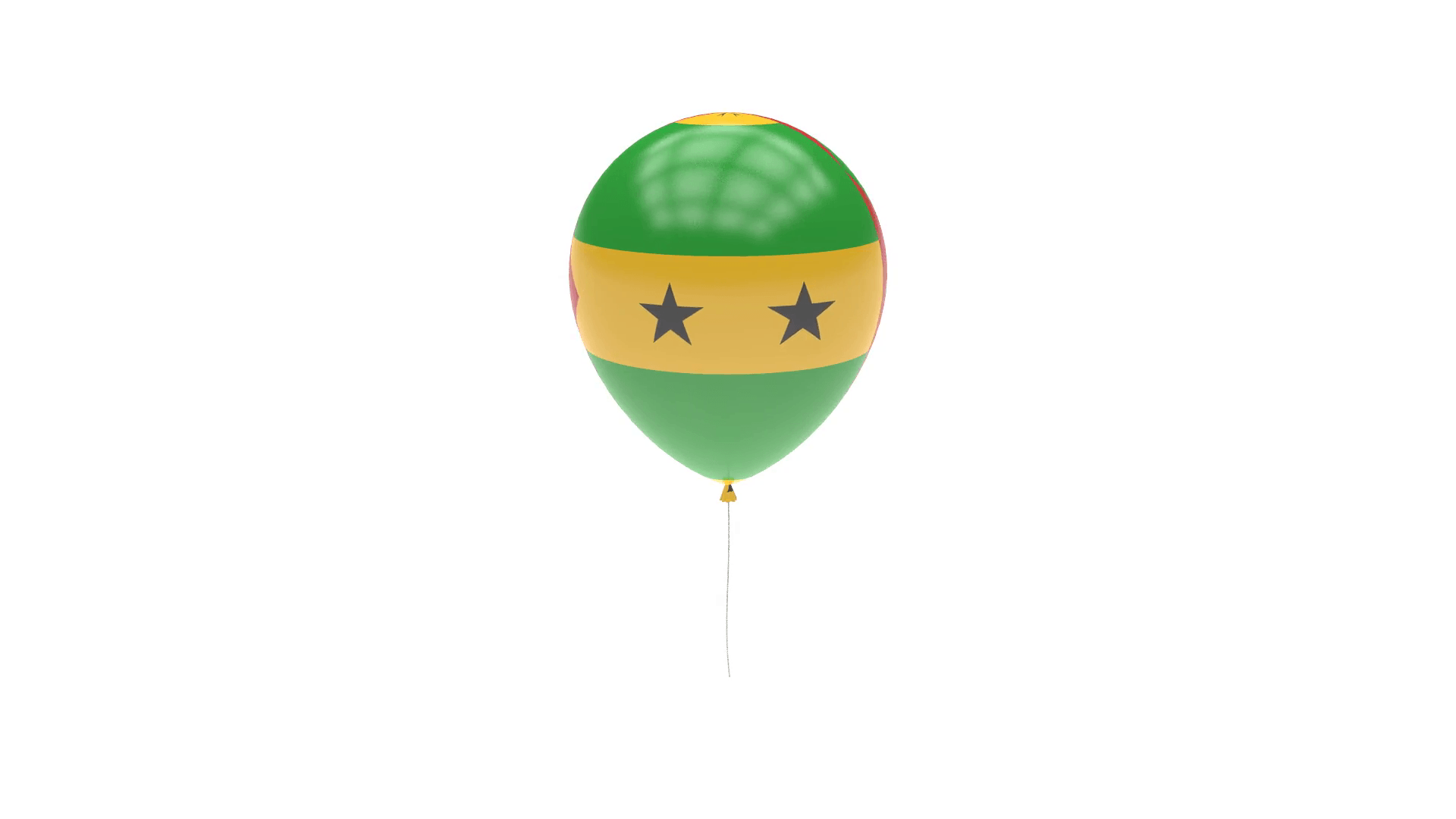 Sao Tome and Principe Balloon Rotating Flag Animation