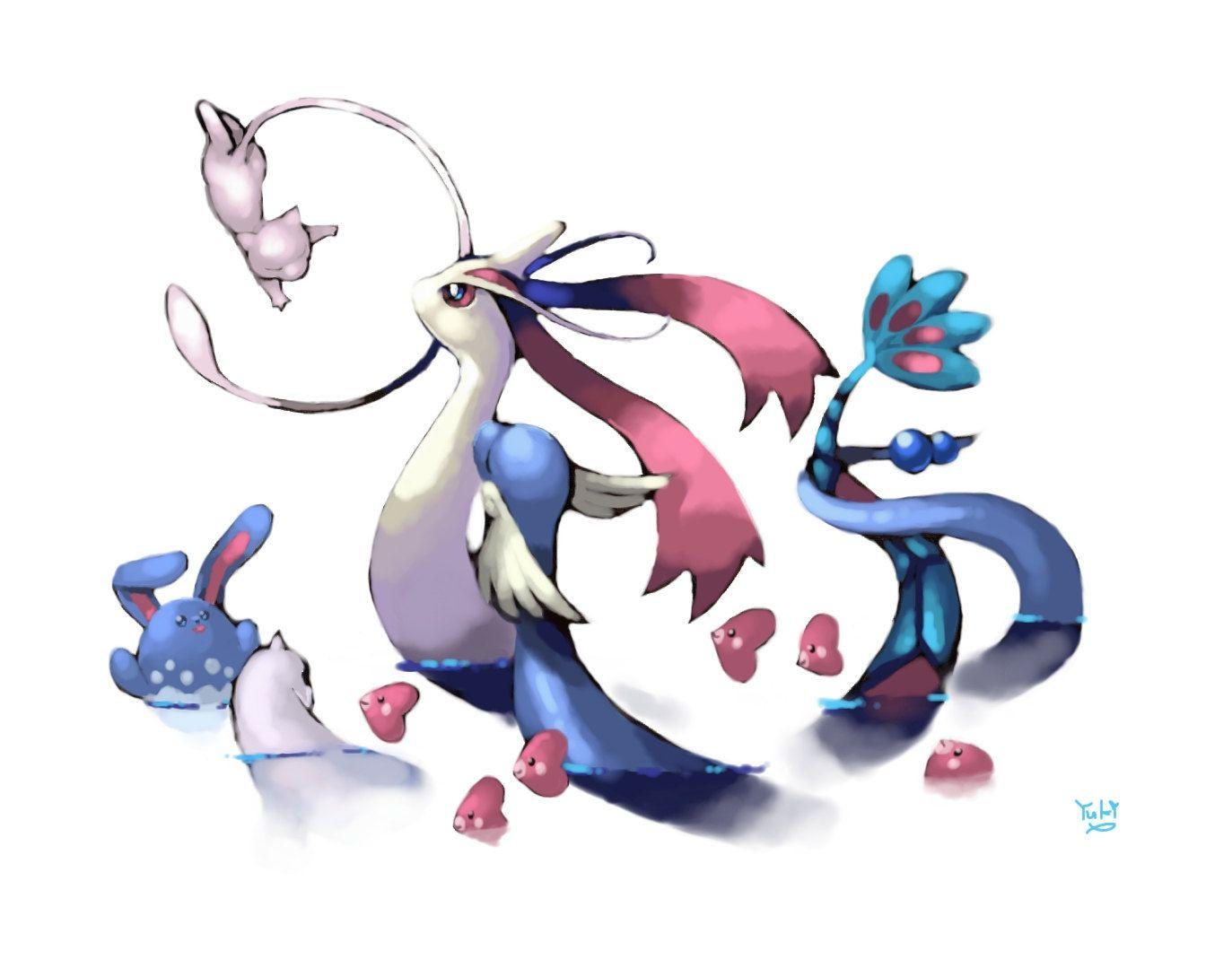 pokemon mew milotic azumarill dewgong luvdisc wallpapers