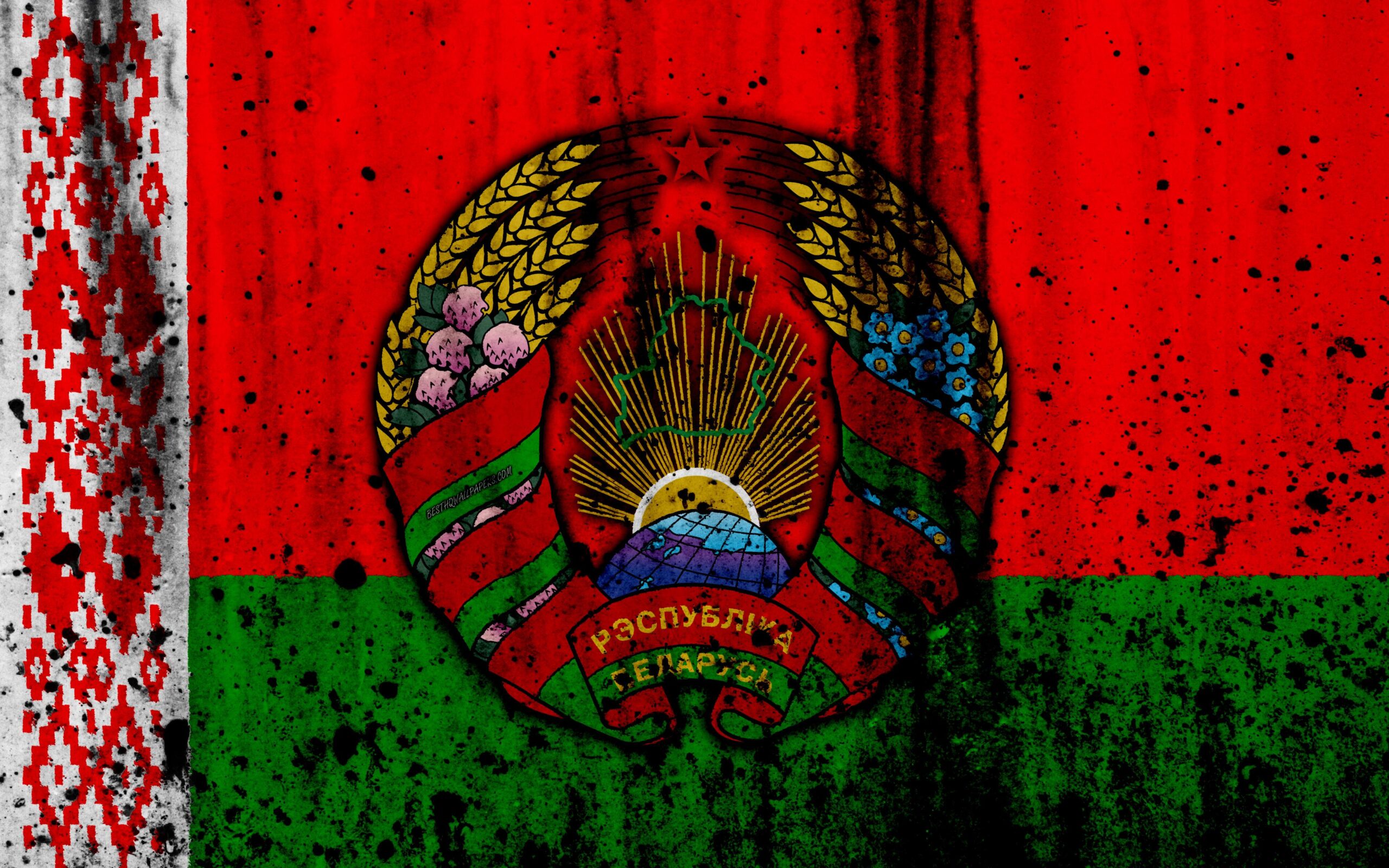 Download wallpapers Belarusian flag, 4k, grunge, flag of Belarus