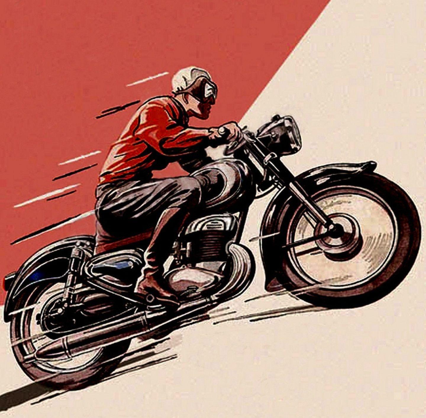 Vintage Motorcycle Posters And Sketches Wallpapers