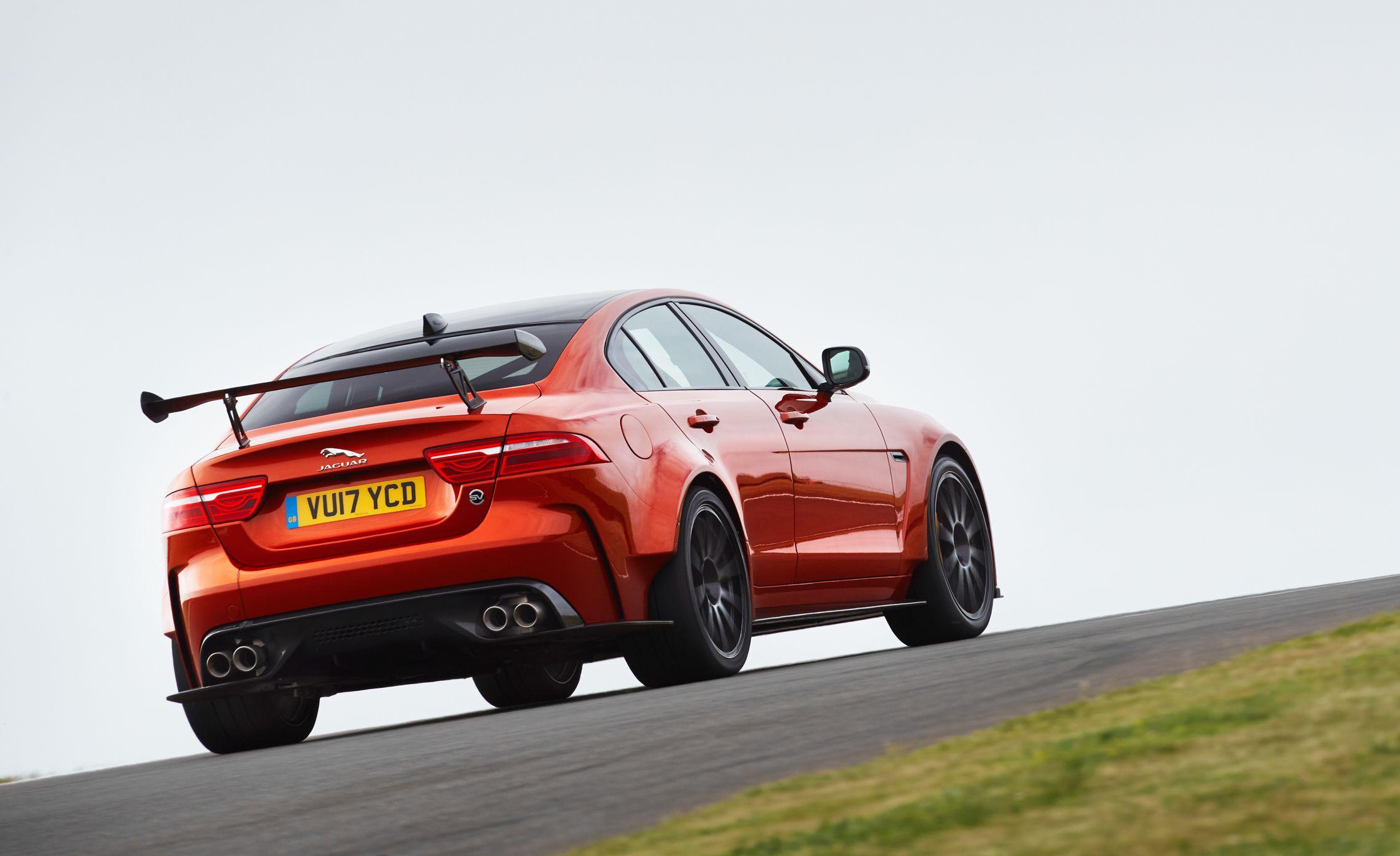 2018 JAGUAR XE SV PROJECT 8 back side view on track hd wallpapers