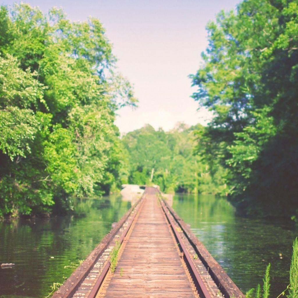 Rail Bridge Mississippi River Flooding Louisiana iPad Wallpapers