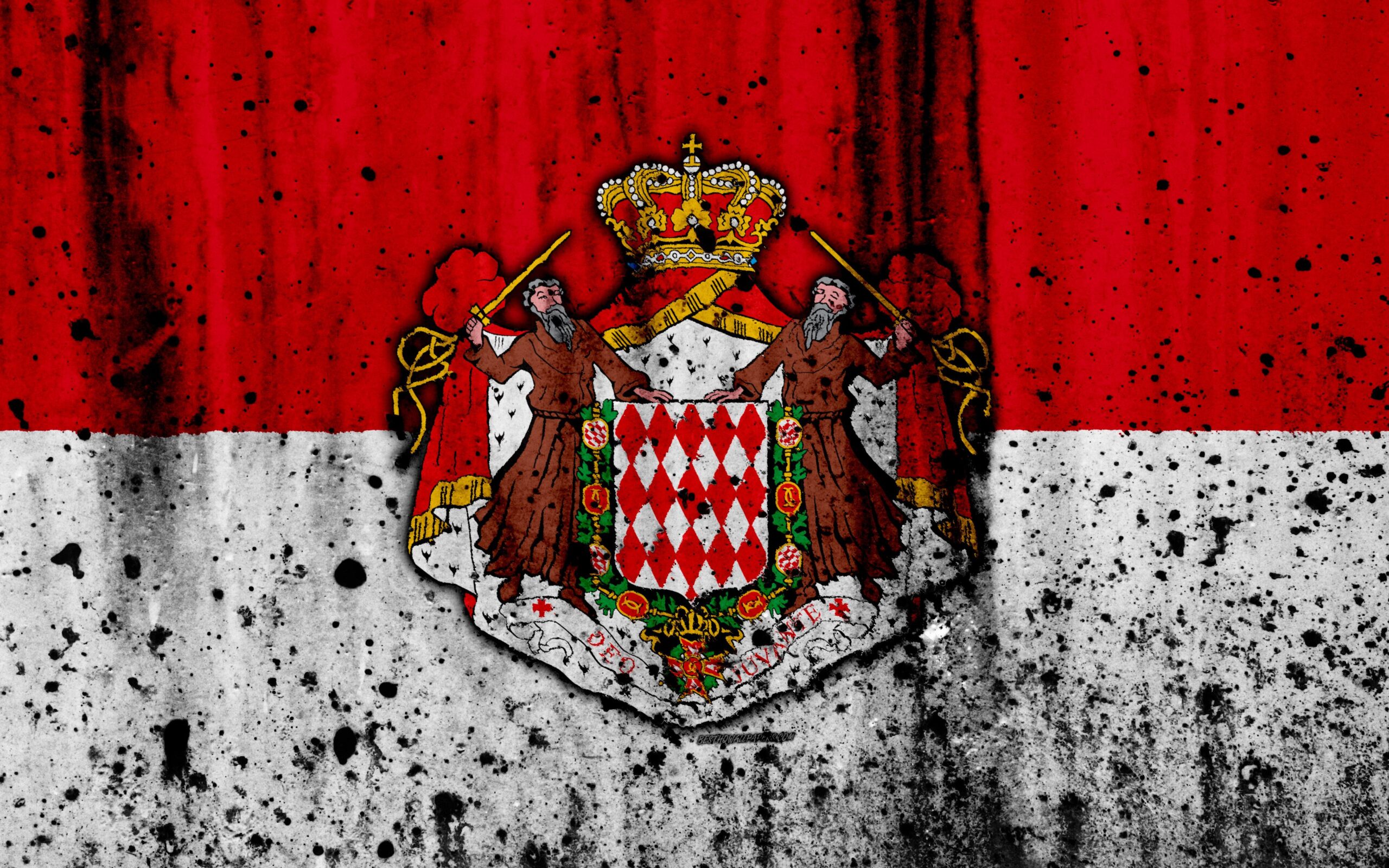 Download wallpapers Monaco flag, 4k, grunge, flag of Monaco, Europe