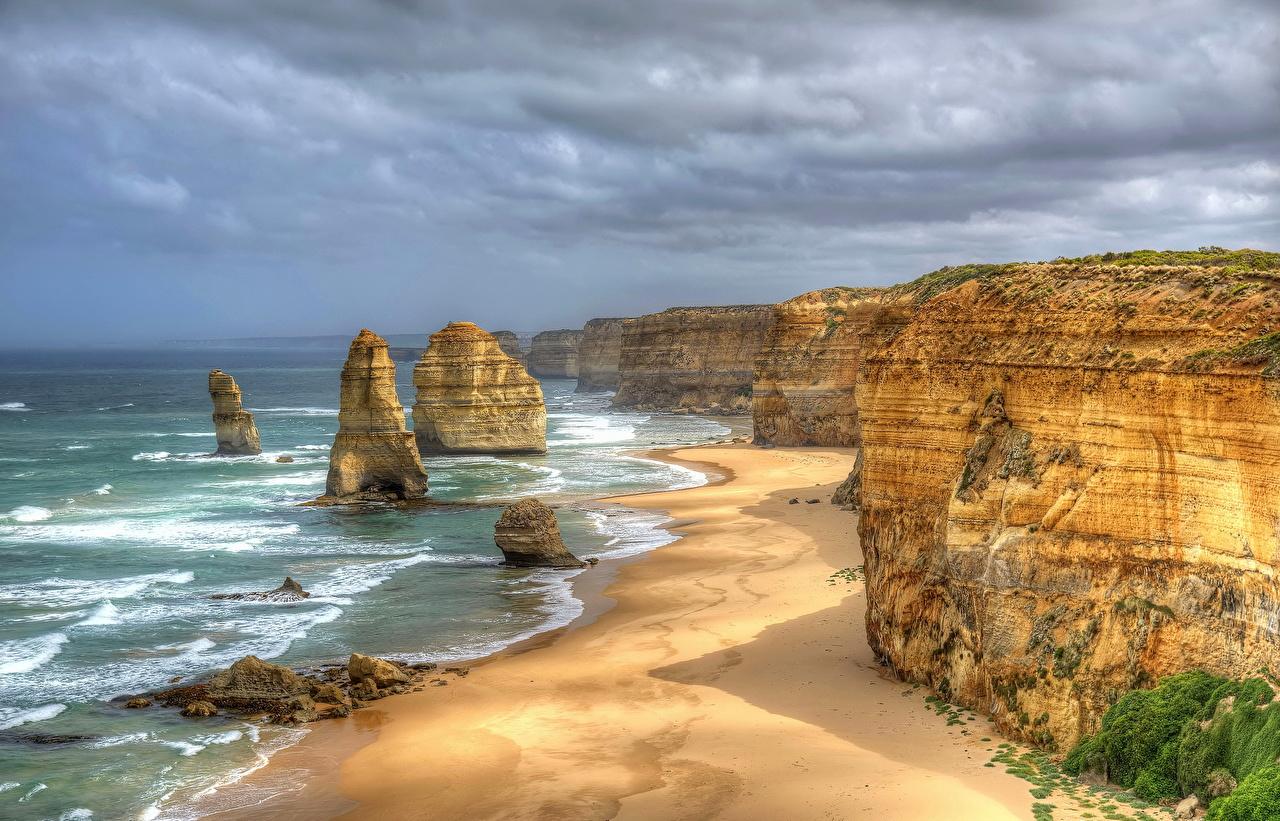 Wallpapers Australia Great Ocean Road HDR Crag Nature Coast