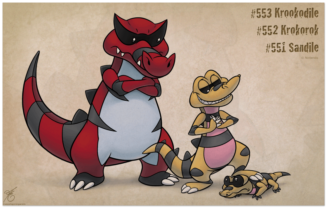 Krookodile { Krokorok { Sandile by thazumi