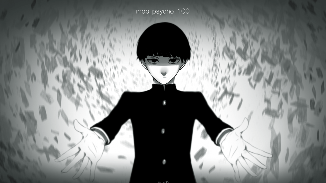 Download Mob Psycho 100, Shigeo Kageyama, Black And White