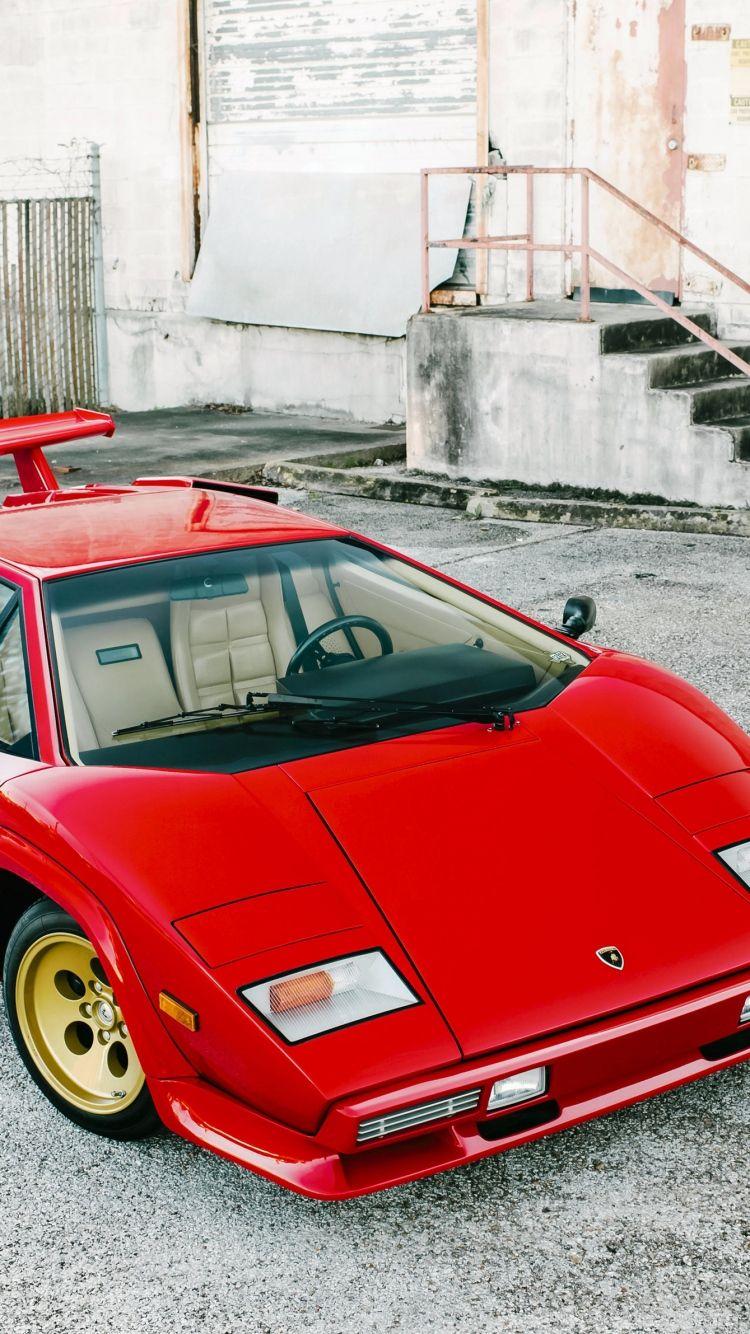 Download Wallpapers Lamborghini, Countach, Lp5000 s, Red