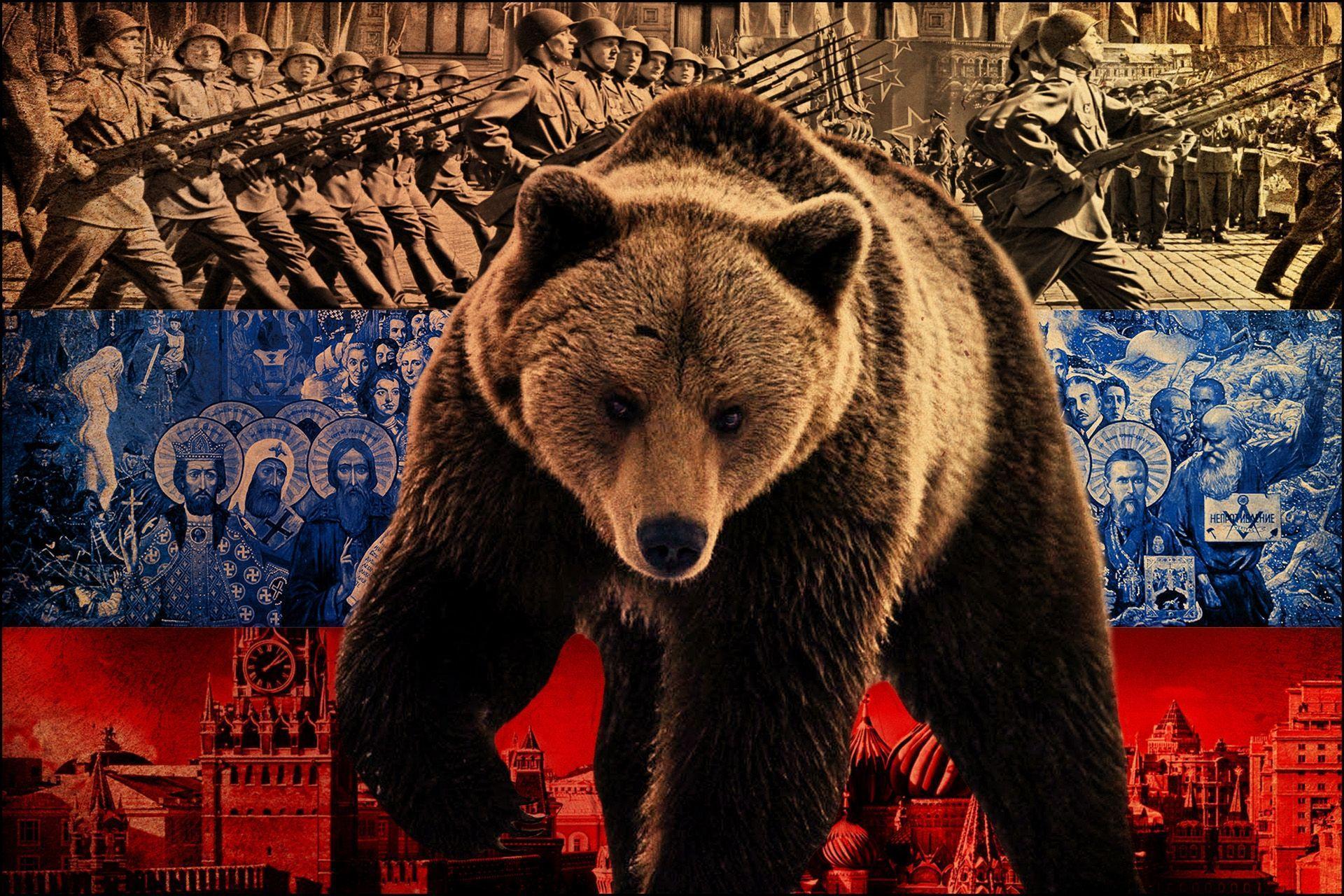 Wallpapers Bear, Symbol, Flag, Russia HD, Picture, Image