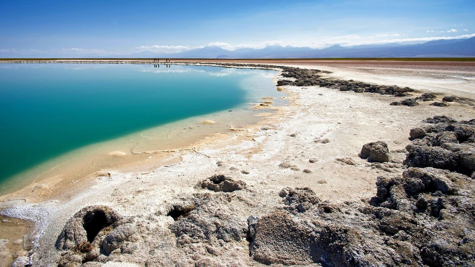 nature, Landscape, Atacama Desert, Chile, Lake, Clouds, Water