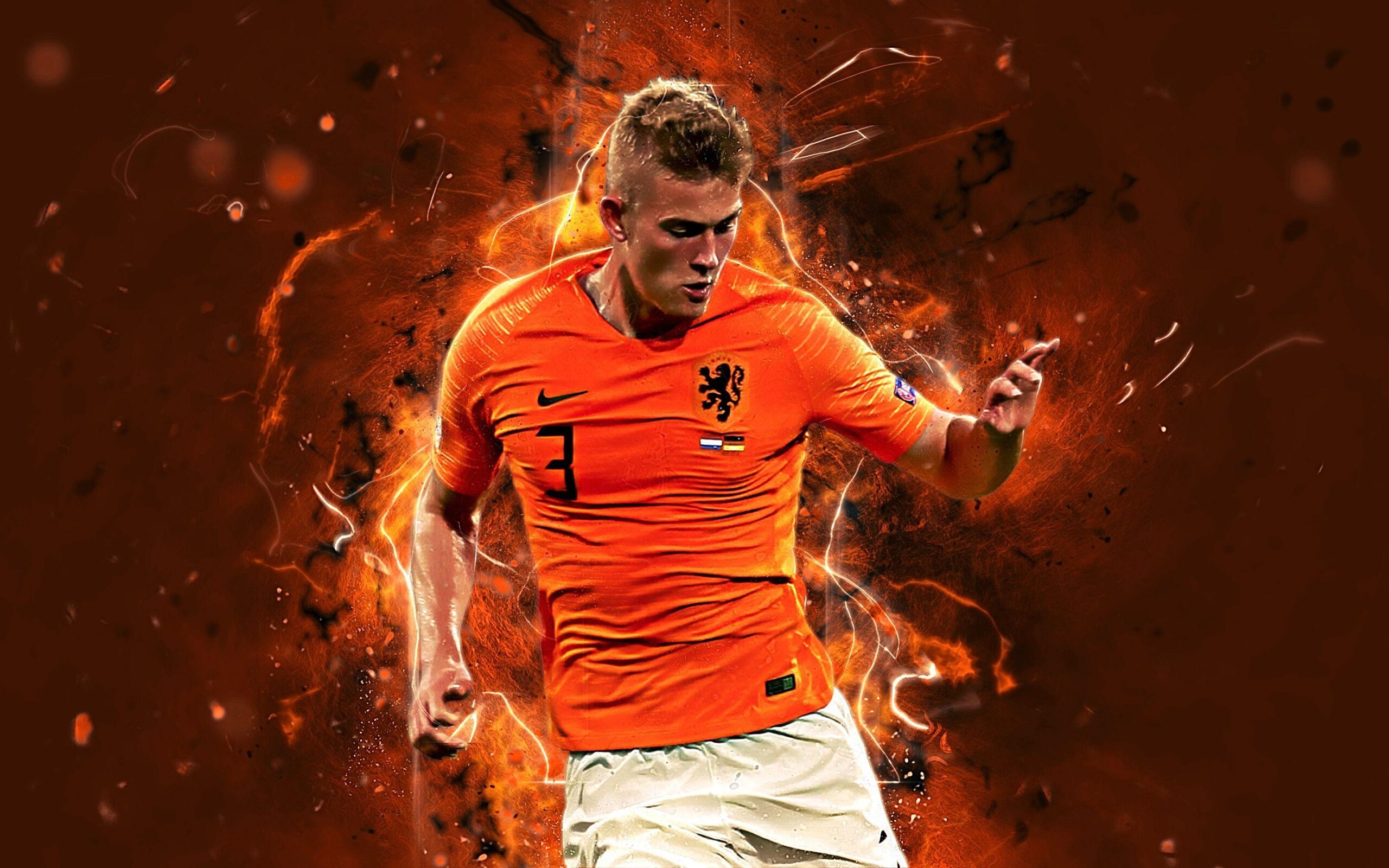 Download wallpapers Matthijs de Ligt, abstract art, Netherlands