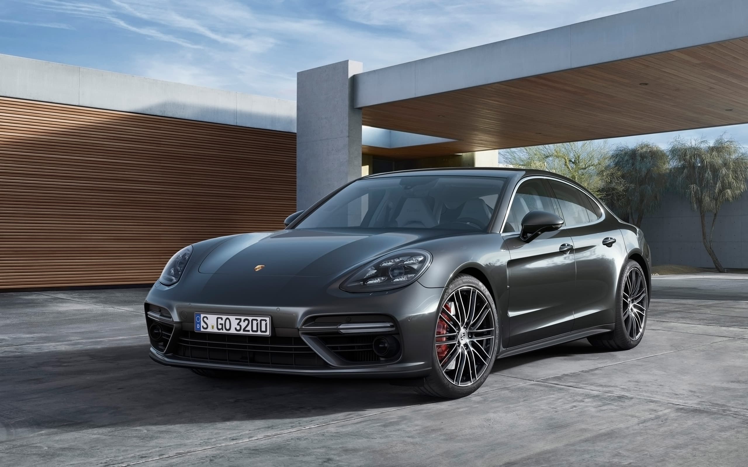 Porsche Panamera Turbo S 2017 wallpapers HD, White, Black, Red