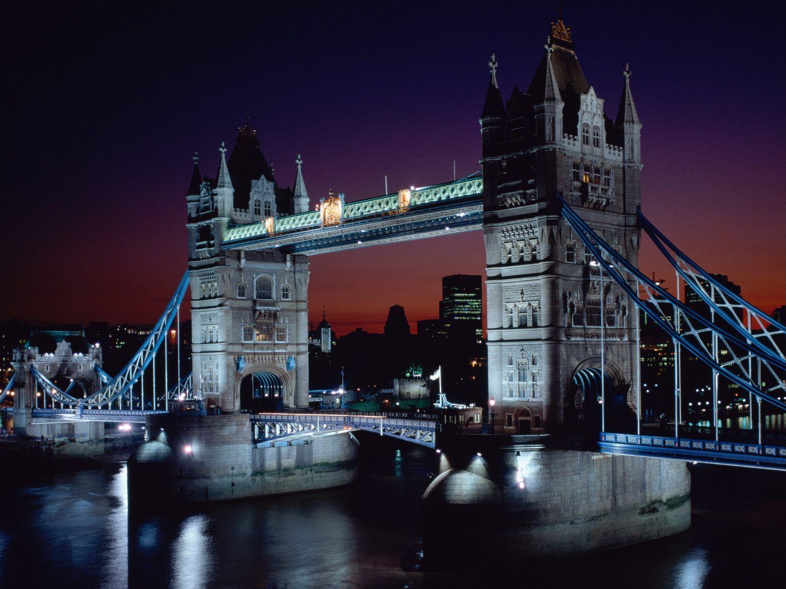 Tower Bridge at Night London England 1